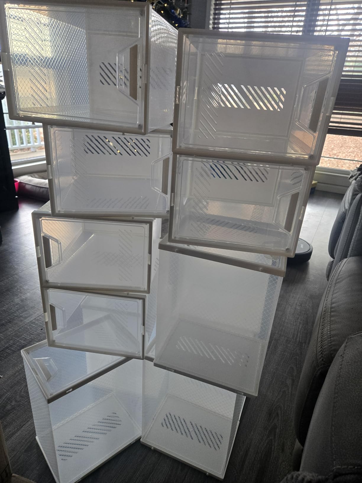 Shoe Storage, 12 Pack X-Large Shoe Organizer for Closet, Shoe Boxes Clear Plastic Stackable Shoe Storage Boxes for Size 13 customer photo 2