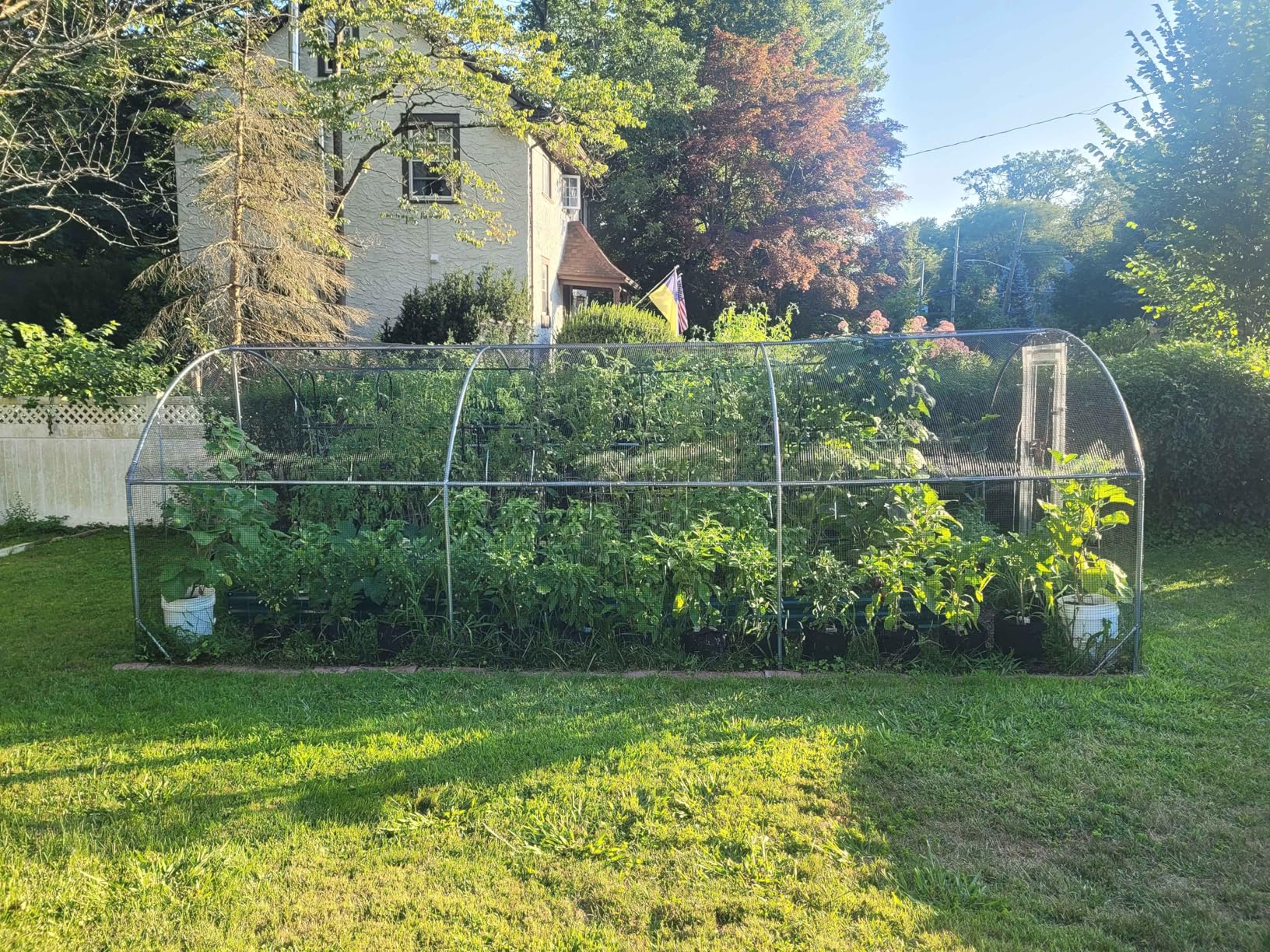 Large Metal Chicken Coop Upgrade Tri-Supporting Wire Mesh Chicken Run,Chicken Pen with Water-Resident and Anti-UV Cover,Duck Rabbit House Outdoor(9'W x 19'L x 6.5'H) customer photo 2