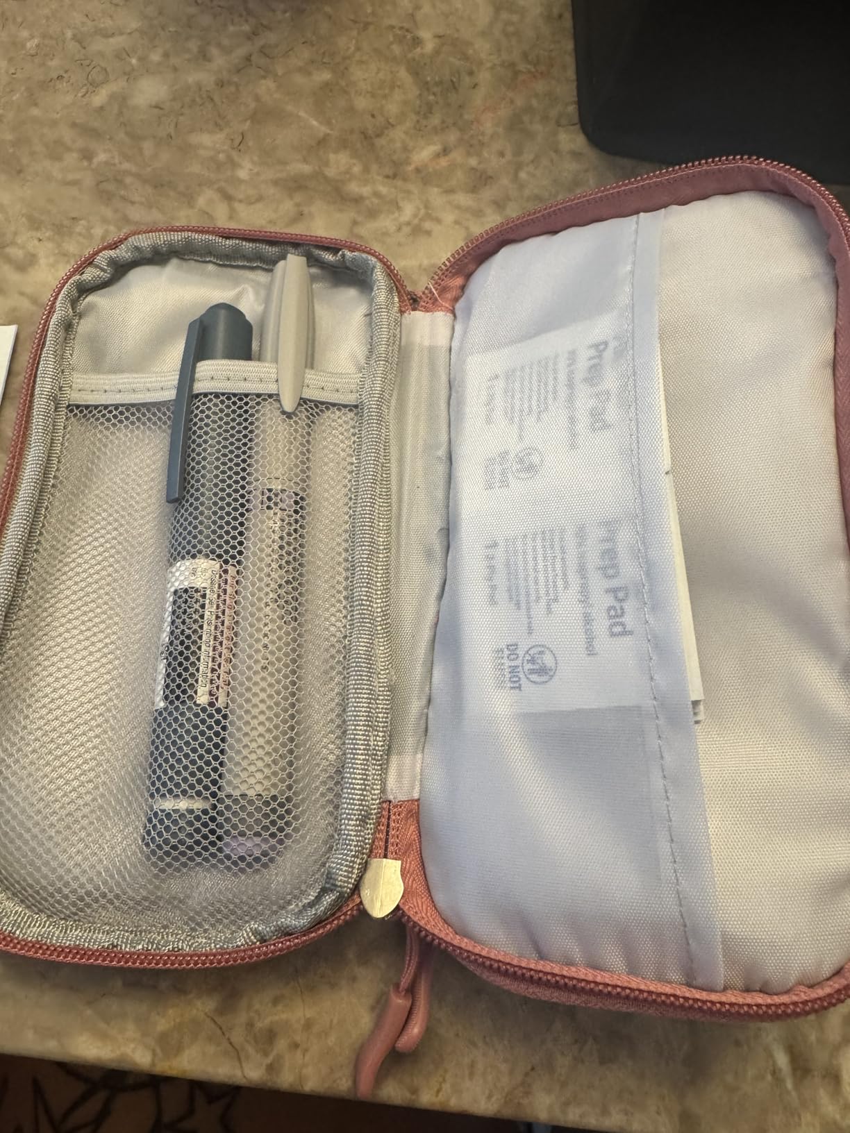 Diabetic Supplies Travel Case Organizer for Test Strips, Lancets, Needles, Lancing Device, Glucose Meter, Alcohol Wipes, Insulin Pens, Syringes, Diabetes Testing Kit Storage Bag (Blue) customer photo 2