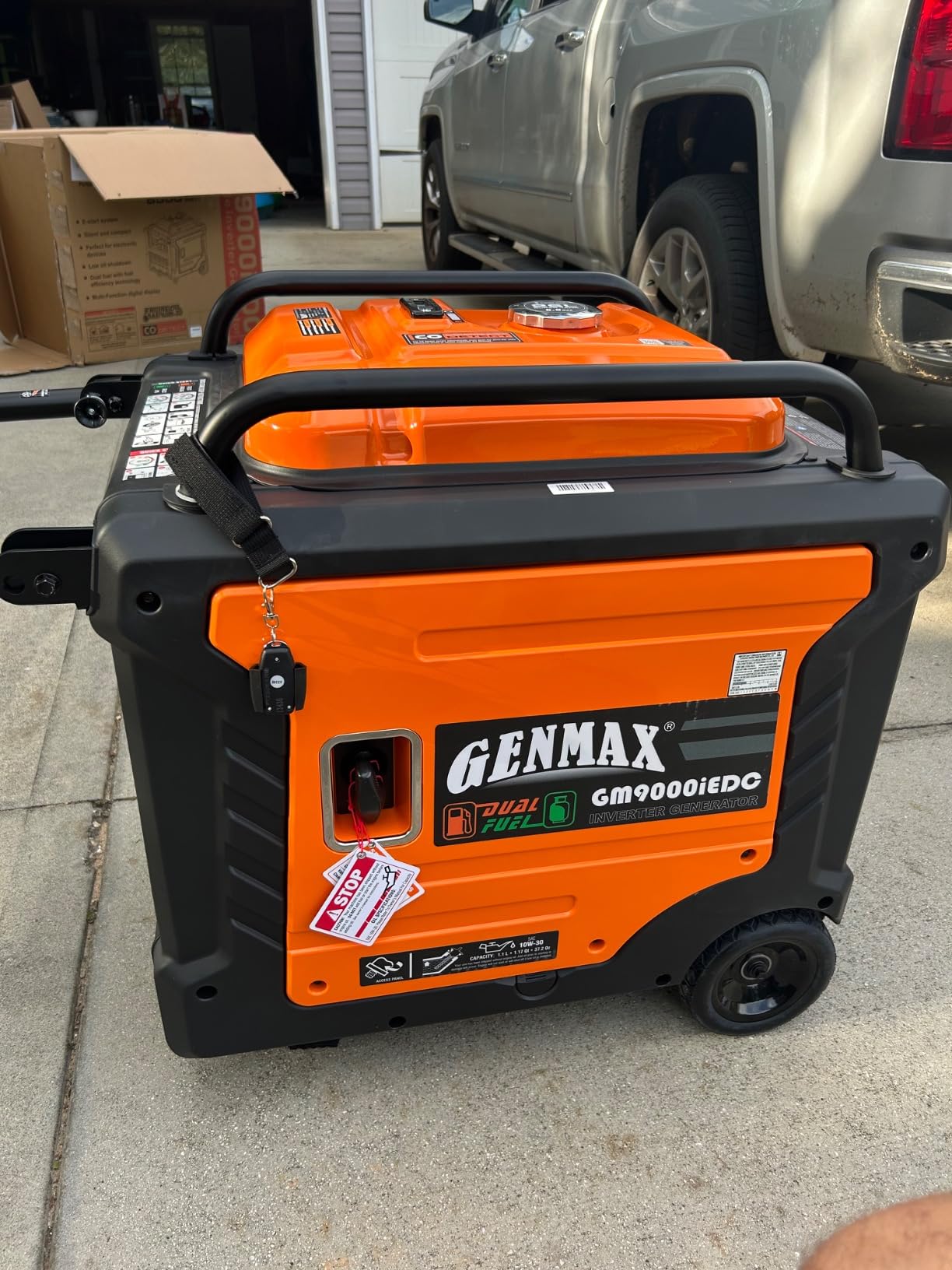 GENMAX Portable Generator, 9000W Super Quiet Dual Fuel Portable Engine with Parallel Capability, Remote/Electric Start, Ideal for Home backup power. EPA &CARB Compliant (GM9000iEDC) customer photo 1