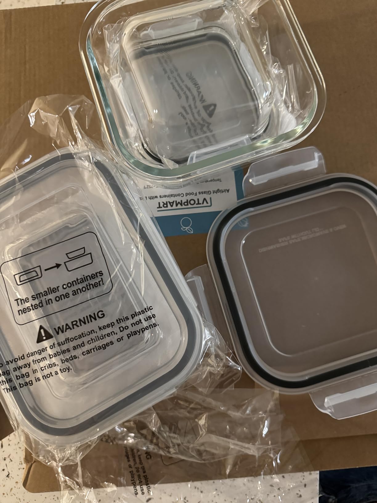 Vtopmart 8 Pack Glass Food Storage Containers with Airtight Lids, Glass Meal Prep Containers, Lunch Office Meal for Microwave, Oven, Freezer and Dishwasher, BPA Free customer photo 1