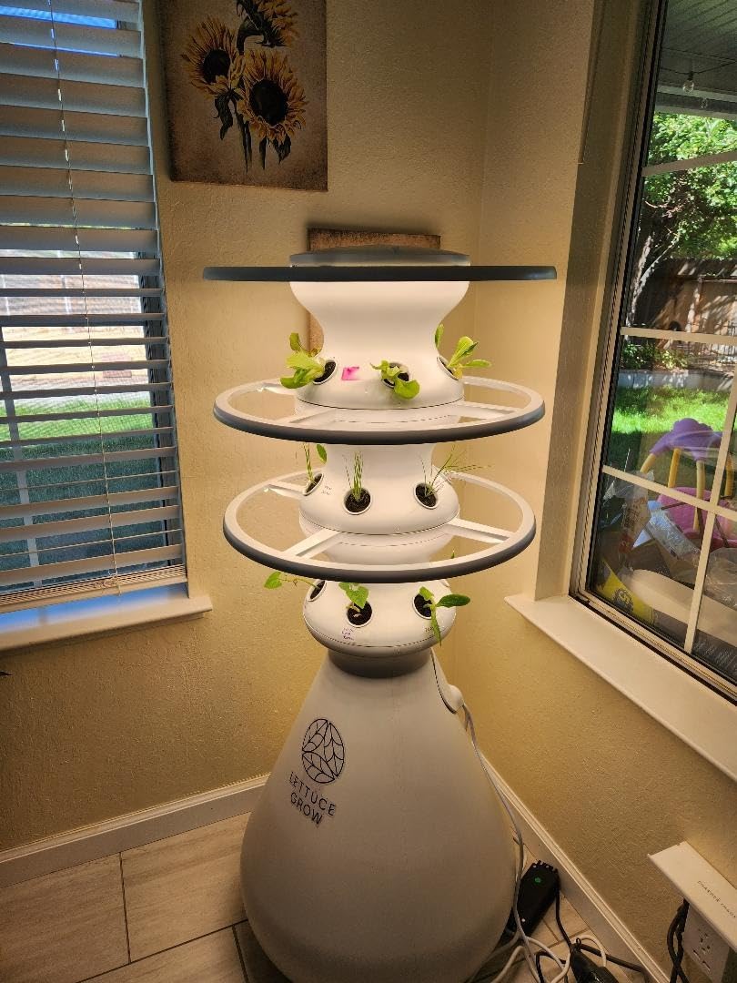 Farmstand Starter Kit with Glow Rings + 30 Seedling Credits | 5 ft Vertical Hydroponic Garden Tower | Self-Watering Family Growing System for Vegetables, Herbs & Greens customer photo 2