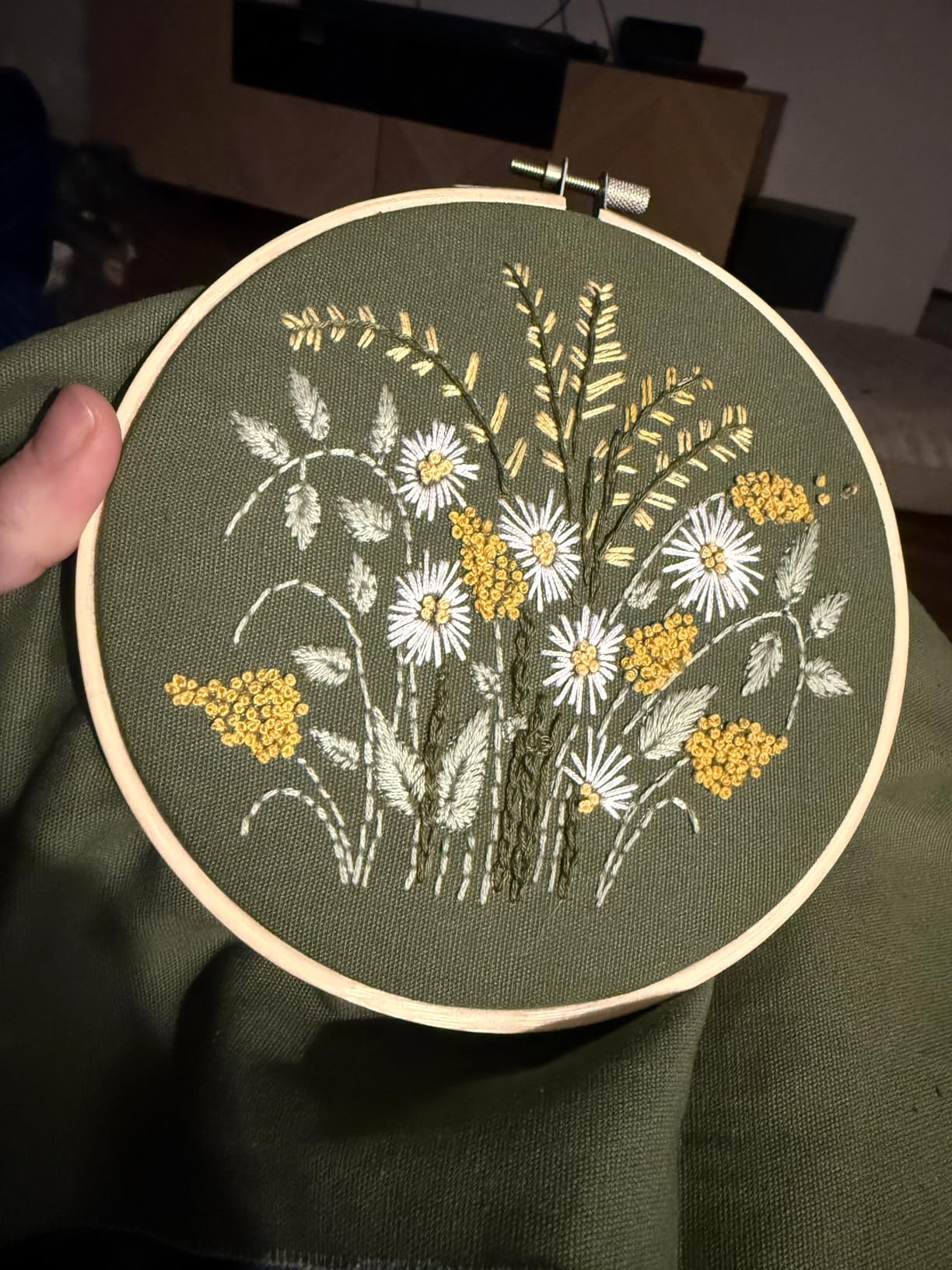 Santune 3 Sets Embroidery Kit,Cross Stitch Kits for Beginners,Needlepoint Kits for Adults with Easy Floral Pattern Hand Crafts,Hoop,Needle customer photo 1