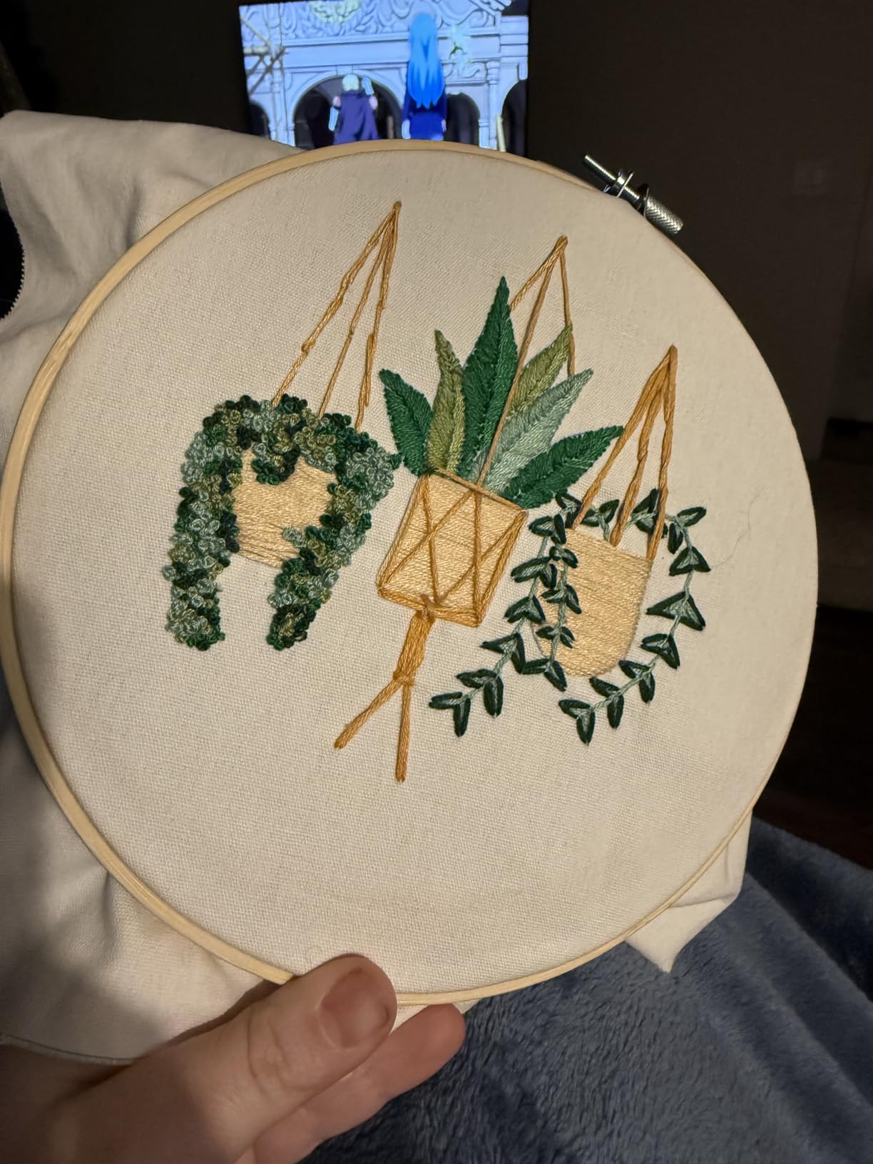 Santune 3 Sets Embroidery Kit,Cross Stitch Kits for Beginners,Needlepoint Kits for Adults with Easy Floral Pattern Hand Crafts,Hoop,Needle customer photo 2