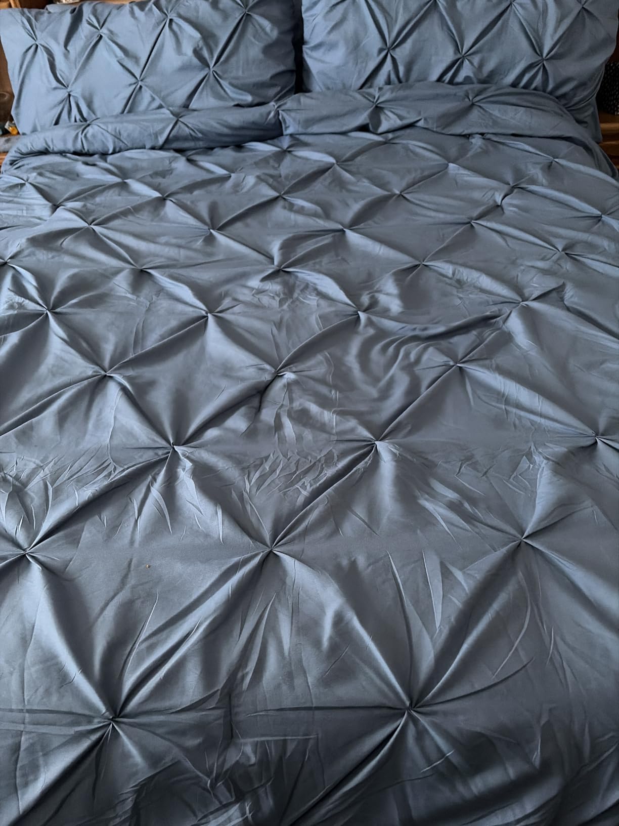 Queen Comforter Set Sage Green - Bed in a Bag Queen Size Bedding 7 Pieces, GentleSoft Pintuck Bed Set, Pinch Pleat All Season Comforter with Sheets, Pillowcases & Shams customer photo 1