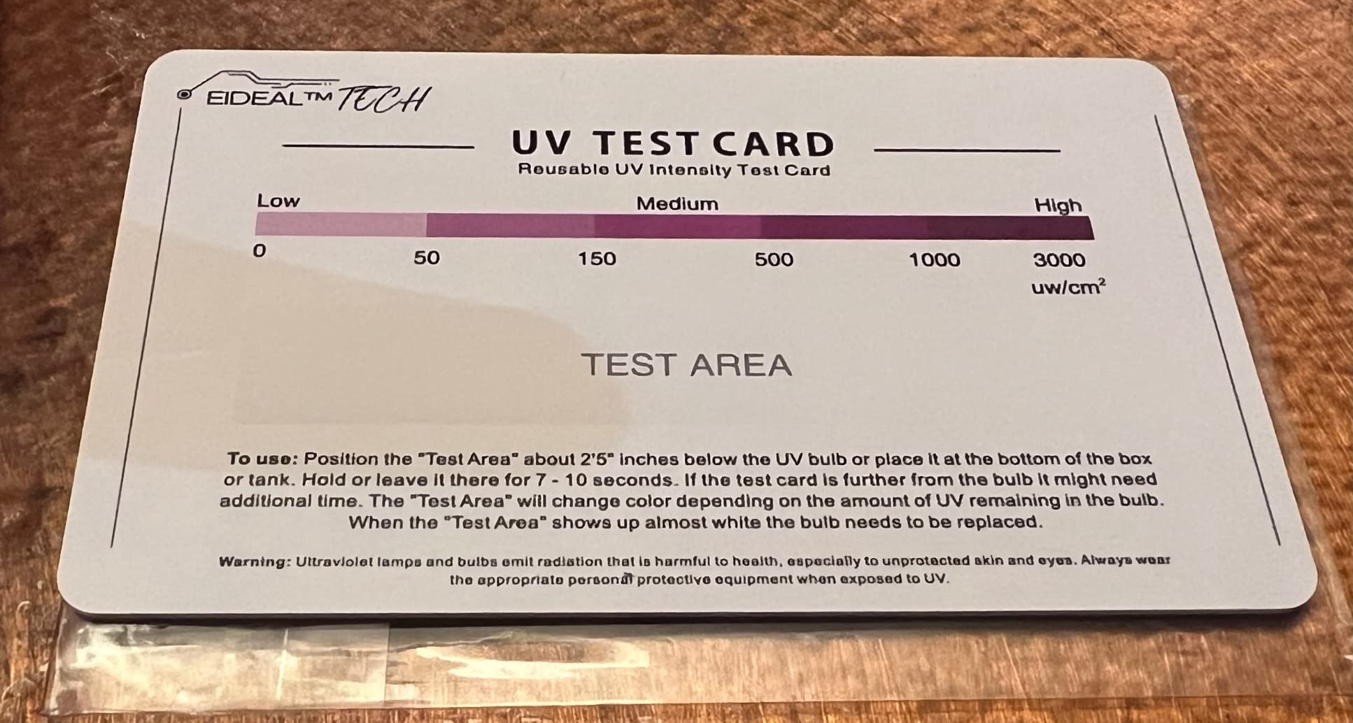 EIDEAL UV & UVC Test Card & UV Intensity Test Card | 3-in-1 UV Test Card | UVA & UVC Light Identifying Card | UV Bulb & LED Intensity Reading Card | UV Dosage Indicator Card | UVB Tester customer photo 2