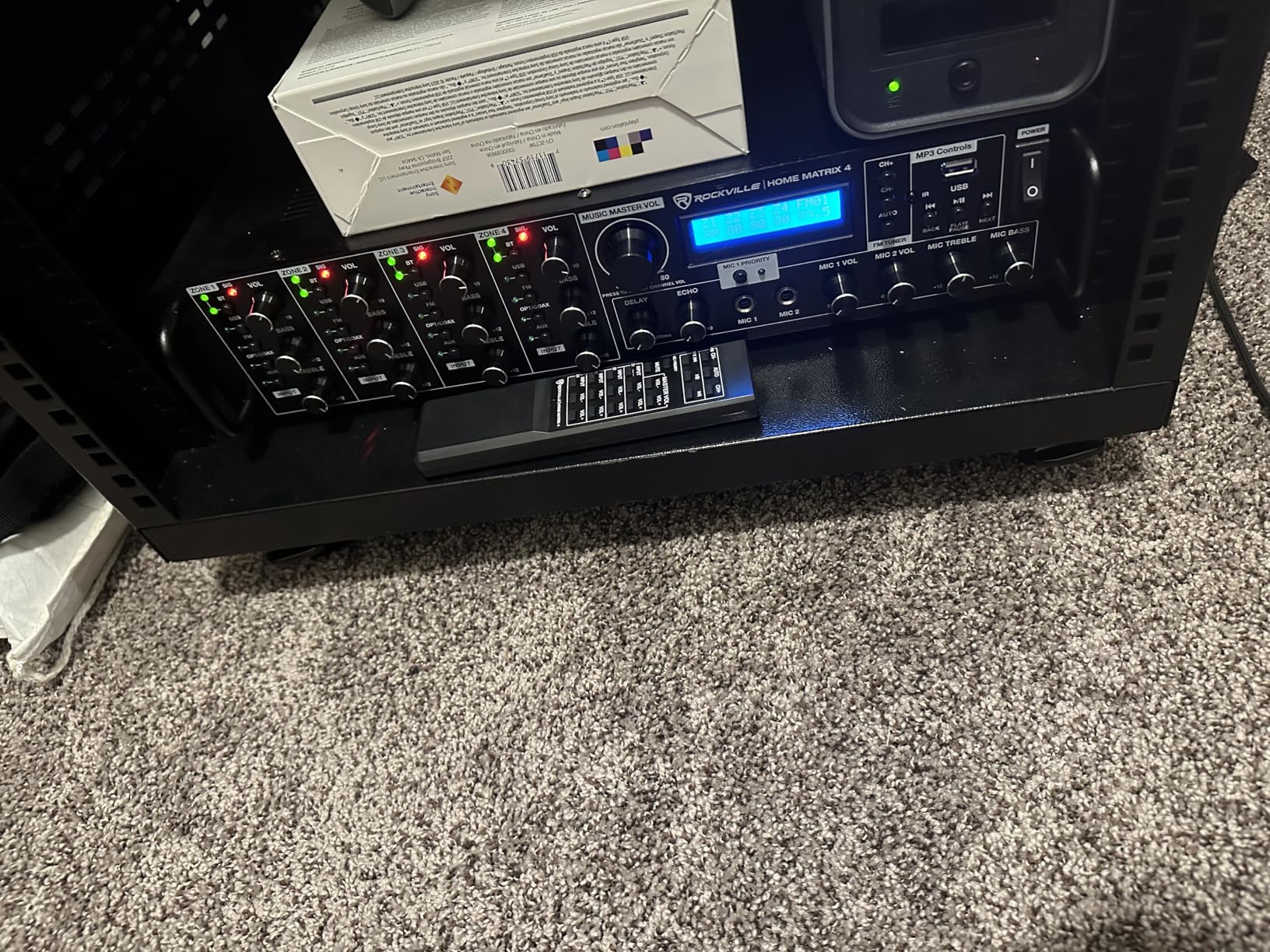 Rockville Home Matrix 4 600W Multi Room Receiver/Amplifier, 8-Channel (4 Zones), Bluetooth, USB, Optical, Coaxial, RCA, Mic Inputs customer photo 2