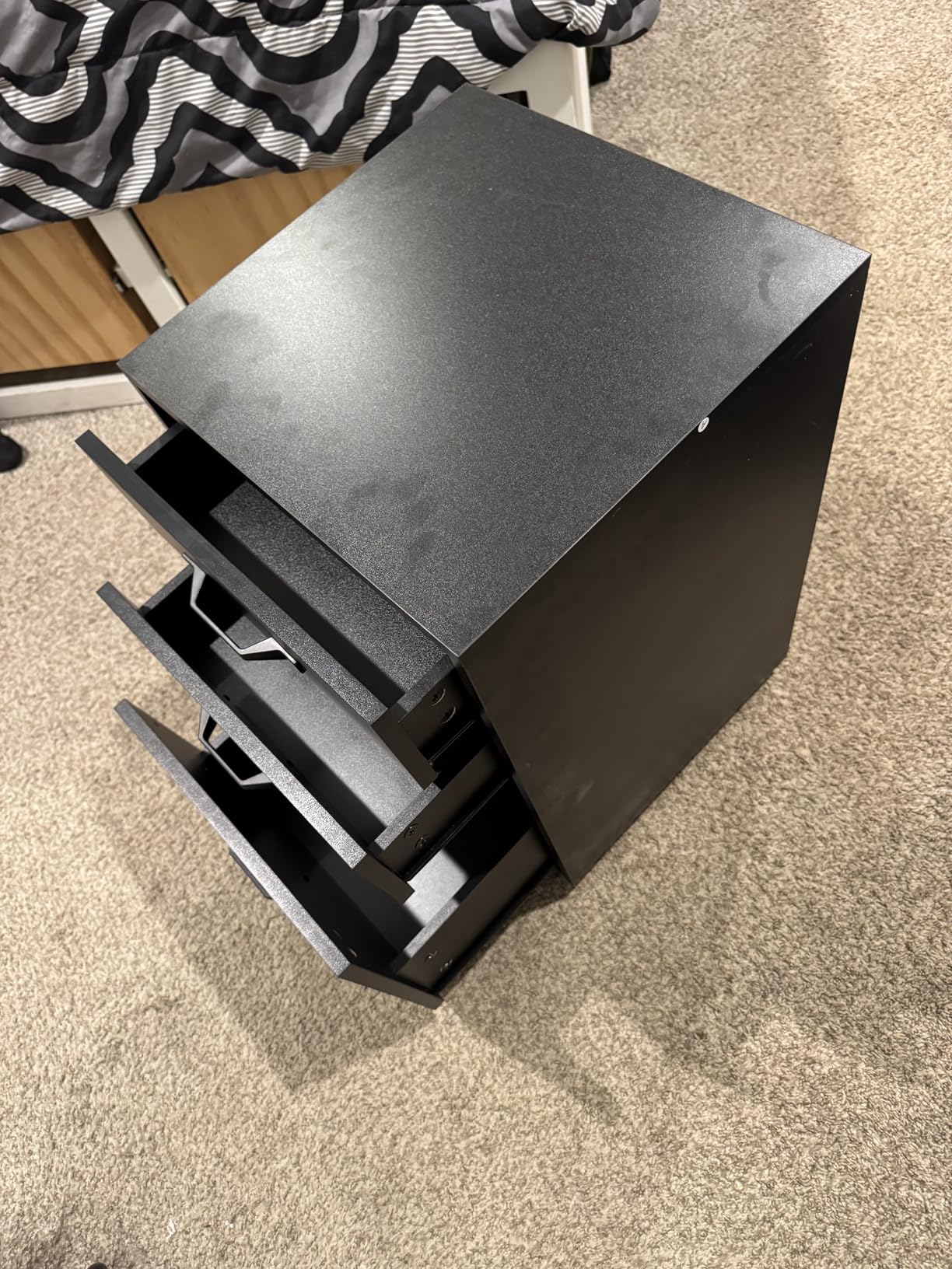 VASAGLE Lateral File Cabinet, Home Office Printer Stand, 2-Drawer Filing Cabinet, with Anti-tip Interlocking Mechanism, for A4, Letter-Size, Legal-Size Hanging Files, Rustic Brown and Ink Black customer photo 1