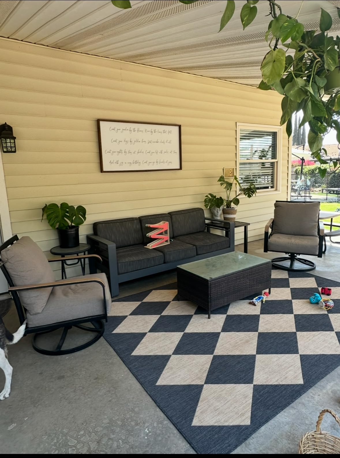 Nuloom Outdoor Performance Collection Sabina Dark Grey/Ivory, 8' x 10', Soft, High Traffic, Stain Resistant, Easy Clean, Durable Area Rug for Indoor/Outdoor Patio, Deck, Porch, Garden, Courtyard customer photo 2