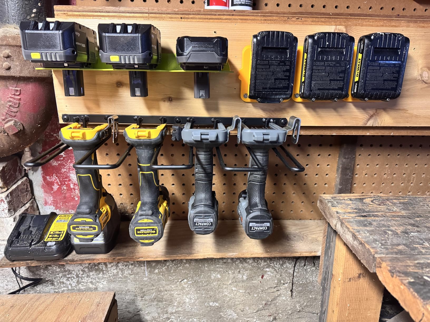 Drill Holder, Power Tool Organizer, Wall Mount 4 Cordless Metal Shelf Holder, Utility Storage Rack for Dewalt Cordless Tools for father day gifts customer photo 1