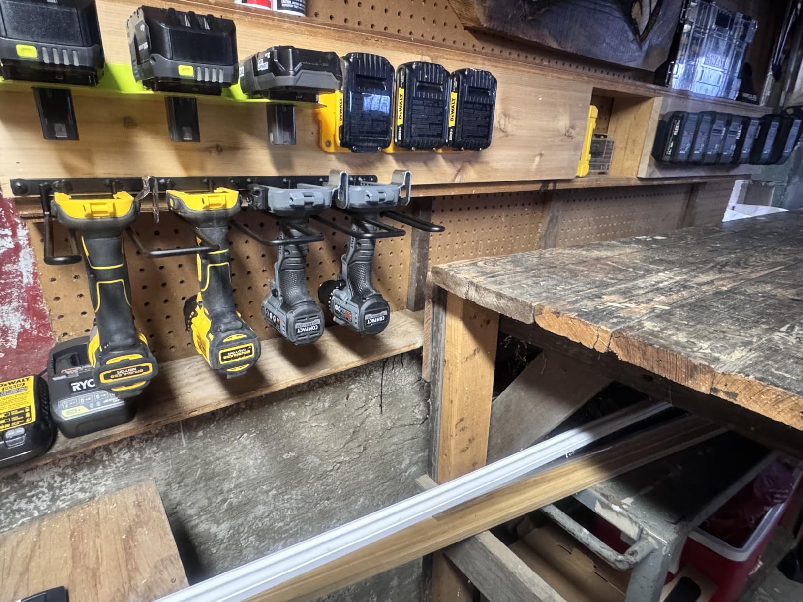 Drill Holder, Power Tool Organizer, Wall Mount 4 Cordless Metal Shelf Holder, Utility Storage Rack for Dewalt Cordless Tools for father day gifts customer photo 2