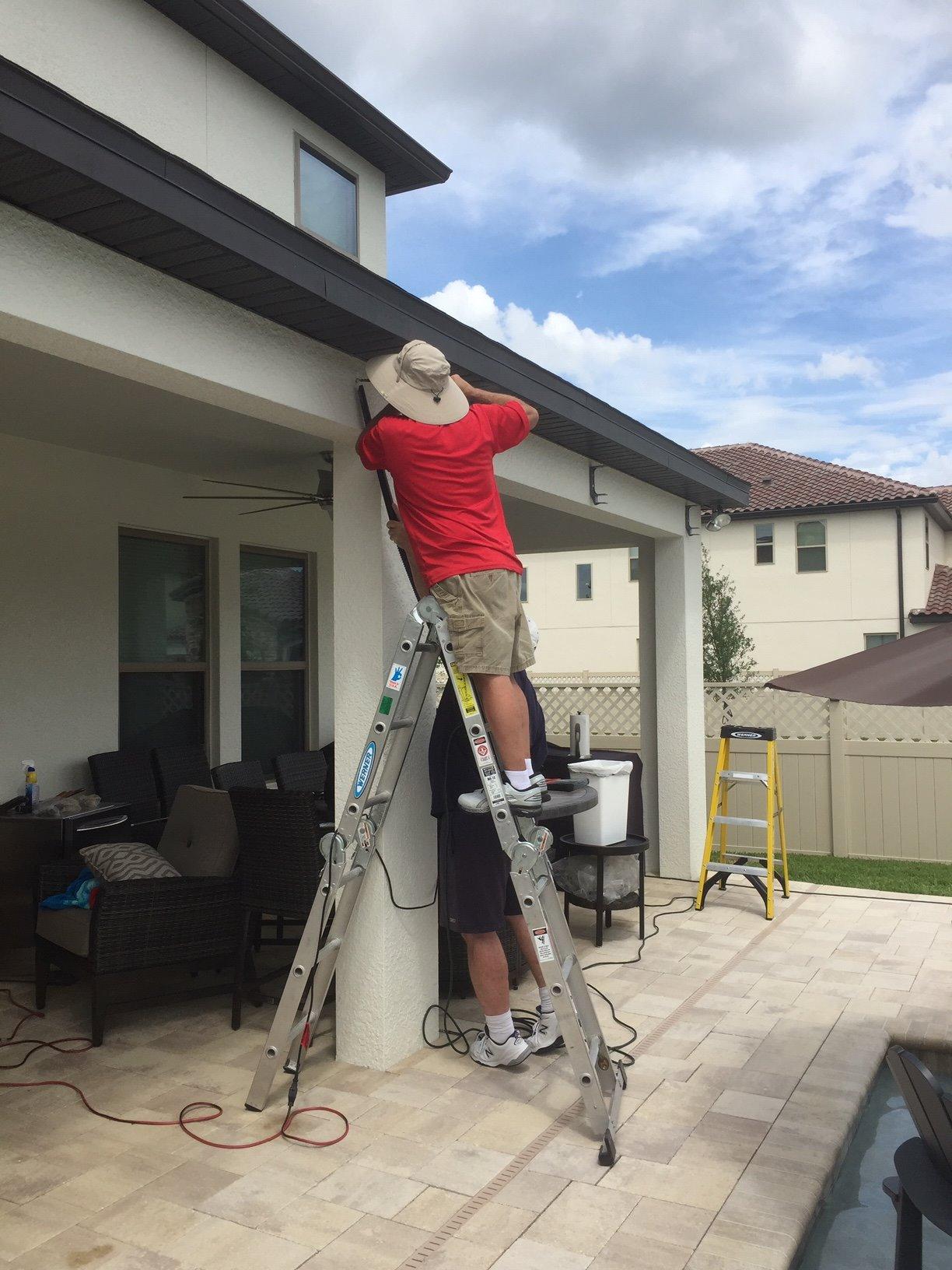 ADVANING Classic Series 16'X10' Electric Retractable Awning, 100% Acrylic UV+ Sun Shade Canopy, Light Taupe (Solid), EA1610-A013H customer photo 1