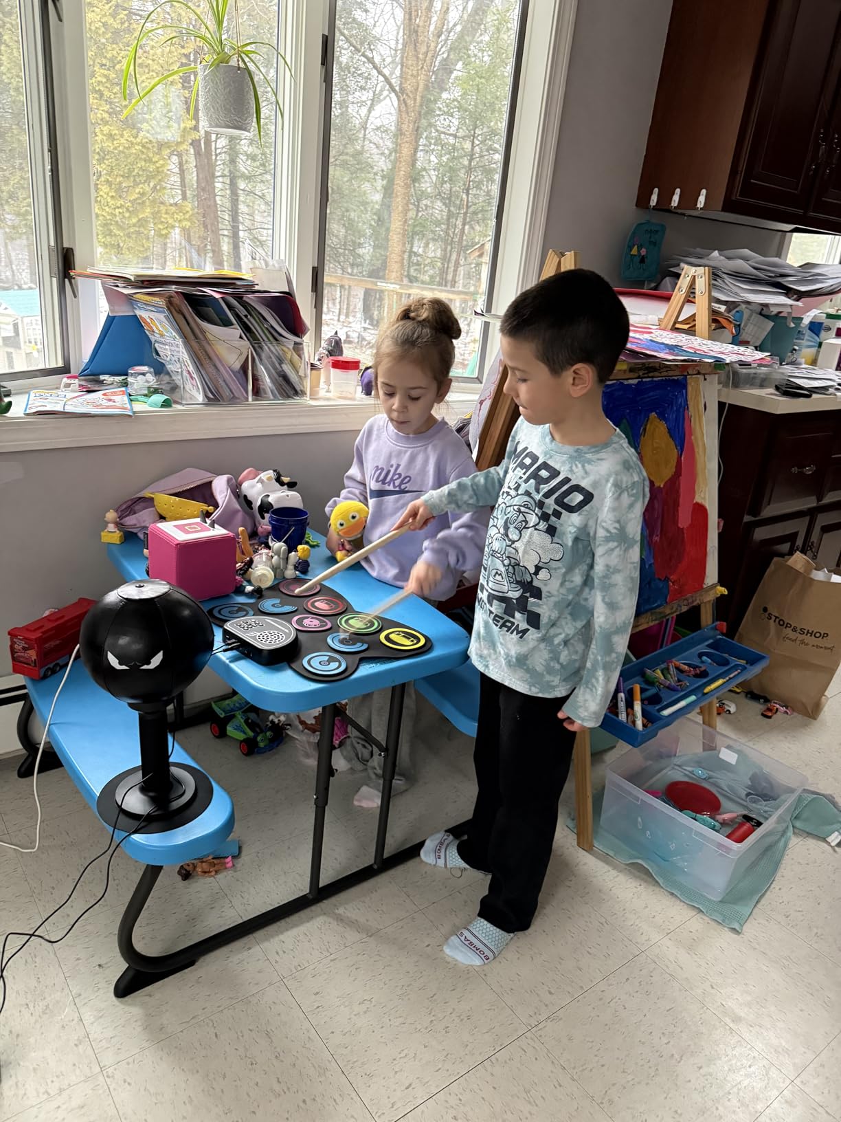 9-Pads Electronic Drum Set with Headphone Jack Speaker Drumsticks & Pedals, Holiday Gifts for Kids customer photo 1