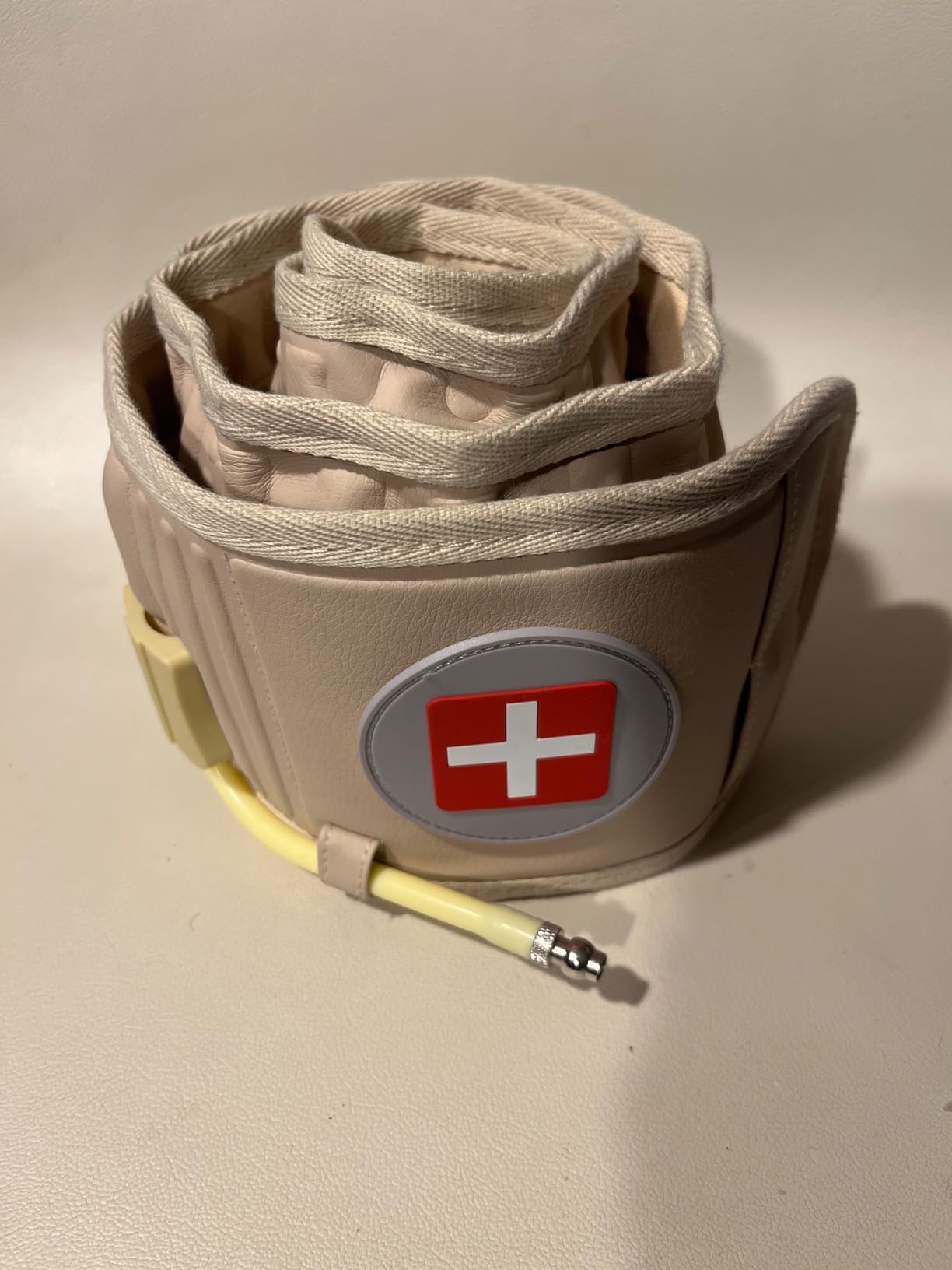 Decompression Back Belt - Lumbar Support Belt for Men & Women Lower Back Pain Relief, Back Traction Device Fits Waist Size 29-49 Inches (Beige) customer photo 2