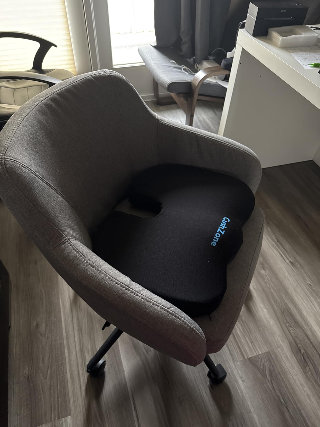 Office Chair Seat Cushion, Cooling Gel Enhanced Memory Foam Cushion for Long Sitting - Back, Sciatica, Coccyx, Tailbone Pain Relief Pillow - for Office, Gaming, Car, Wheelchair - Black, Large customer photo 1