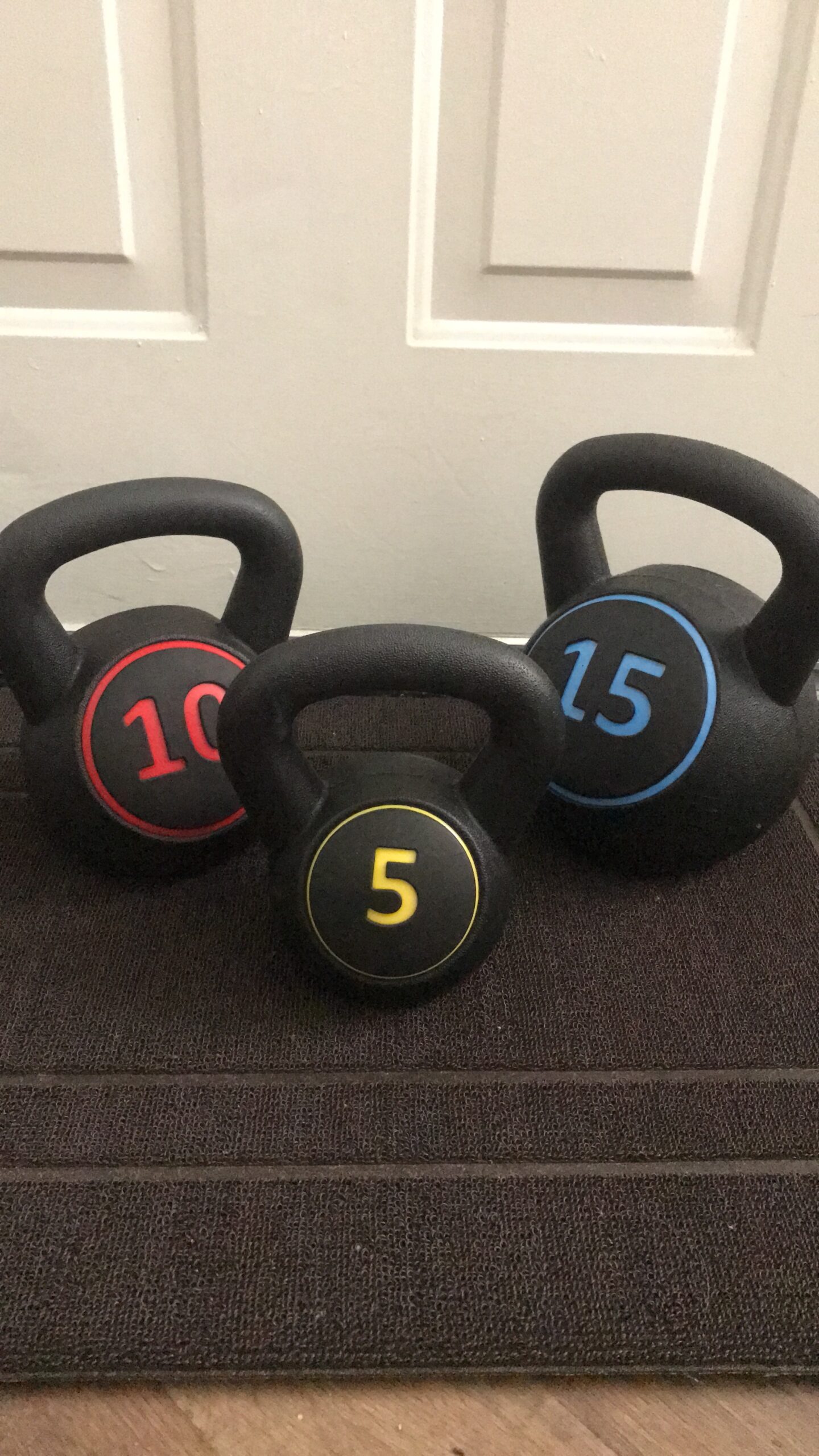 BalanceFrom Vinyl Kettlebell Set, 30/45/50/75 Pound Options - Cement-Filled Strength Training Weights with Ergonomic Grip and Color Coding for Full Body Fitness at Home or Gym customer photo 2