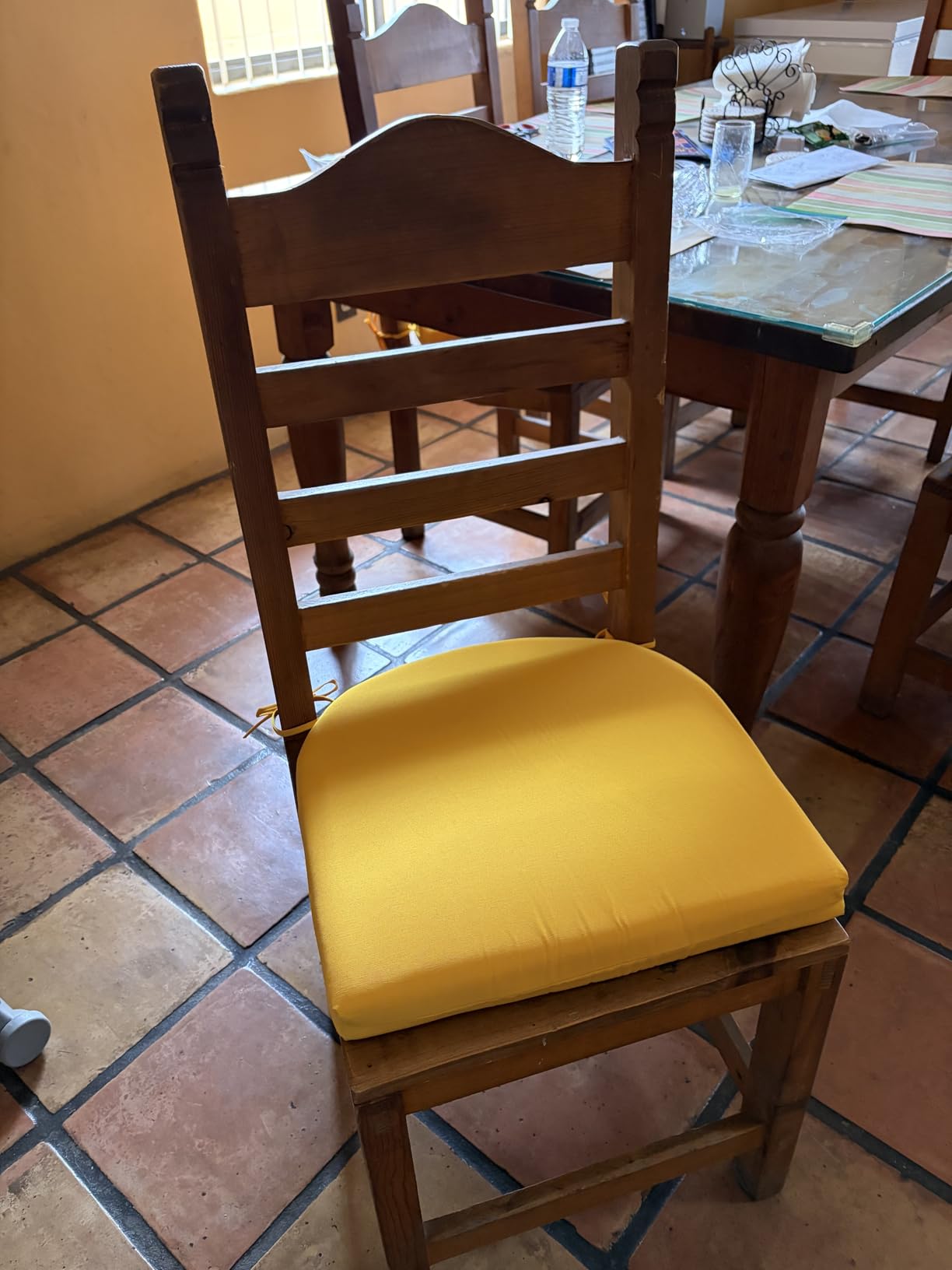 downluxe Outdoor Chair Cushions Set of 4 for Patio Furniture, Water-Resistant Patio Chair Cushions with Ties, High Density Foam Outdoor Seat Cushion, 17