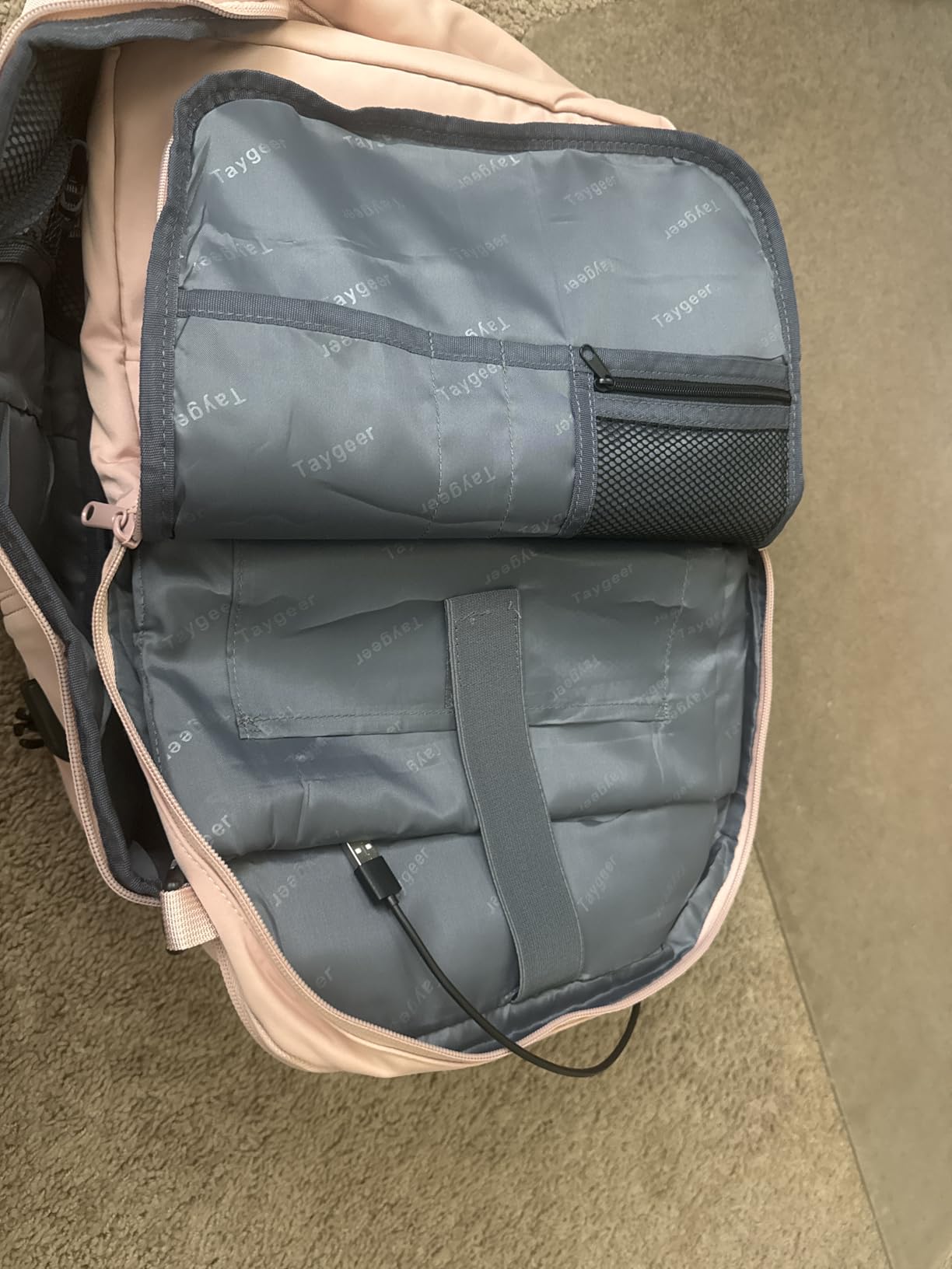 Taygeer Carry On Backpack, 35l Travel Backpack for Women Airline Approved, Cute Underseat Personal Item Travel Bag With Shoe Compartment, Casual Daypack Gifts for Friend Hiking Outdoor Weekend,Blue customer photo 1