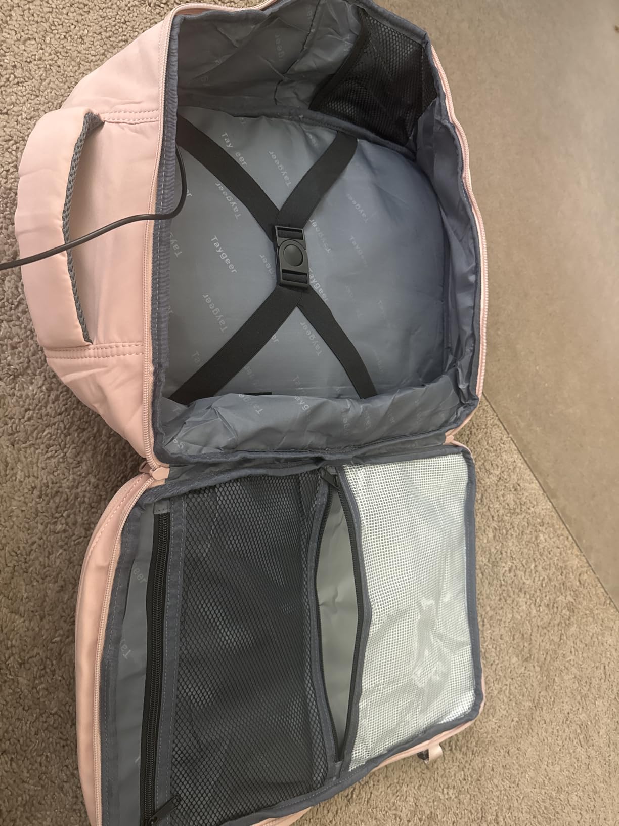 Taygeer Carry On Backpack, 35l Travel Backpack for Women Airline Approved, Cute Underseat Personal Item Travel Bag With Shoe Compartment, Casual Daypack Gifts for Friend Hiking Outdoor Weekend,Blue customer photo 2