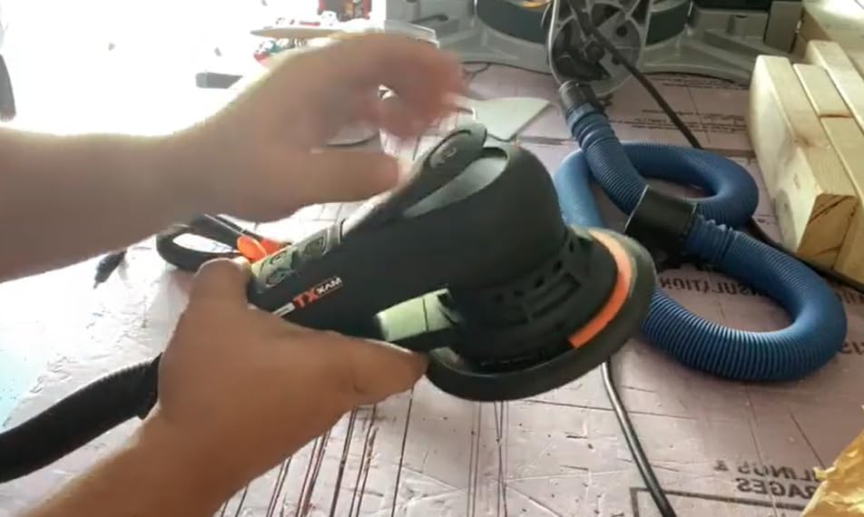 MAXXT Electric 5mm Random Orbital Sander, Brushless 350W 3A Palm Sander, Multi-function Variable Speed Electric Corded Orbital Sanders Machine with 6Inch Sanding Pad, 10 Sanding Paper for Woodworking customer photo 1