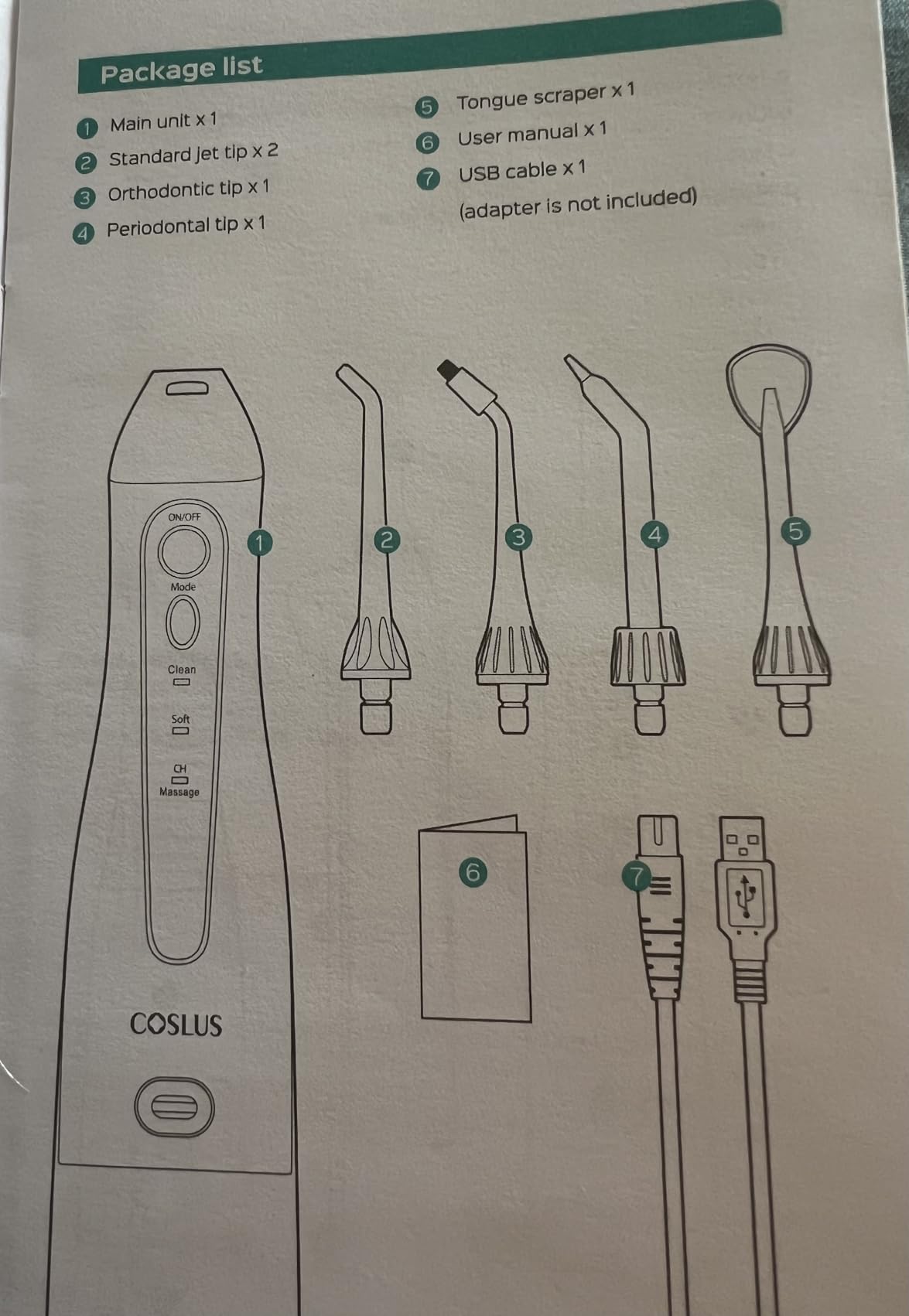 COSLUS Water Dental Flosser Teeth Pick C20(F5020E): Portable Cordless Oral Irrigator 300ML Rechargeable Travel Irrigation Cleaner IPX7 Waterproof Electric Flossing Machine for Teeth Cleaning customer photo 2