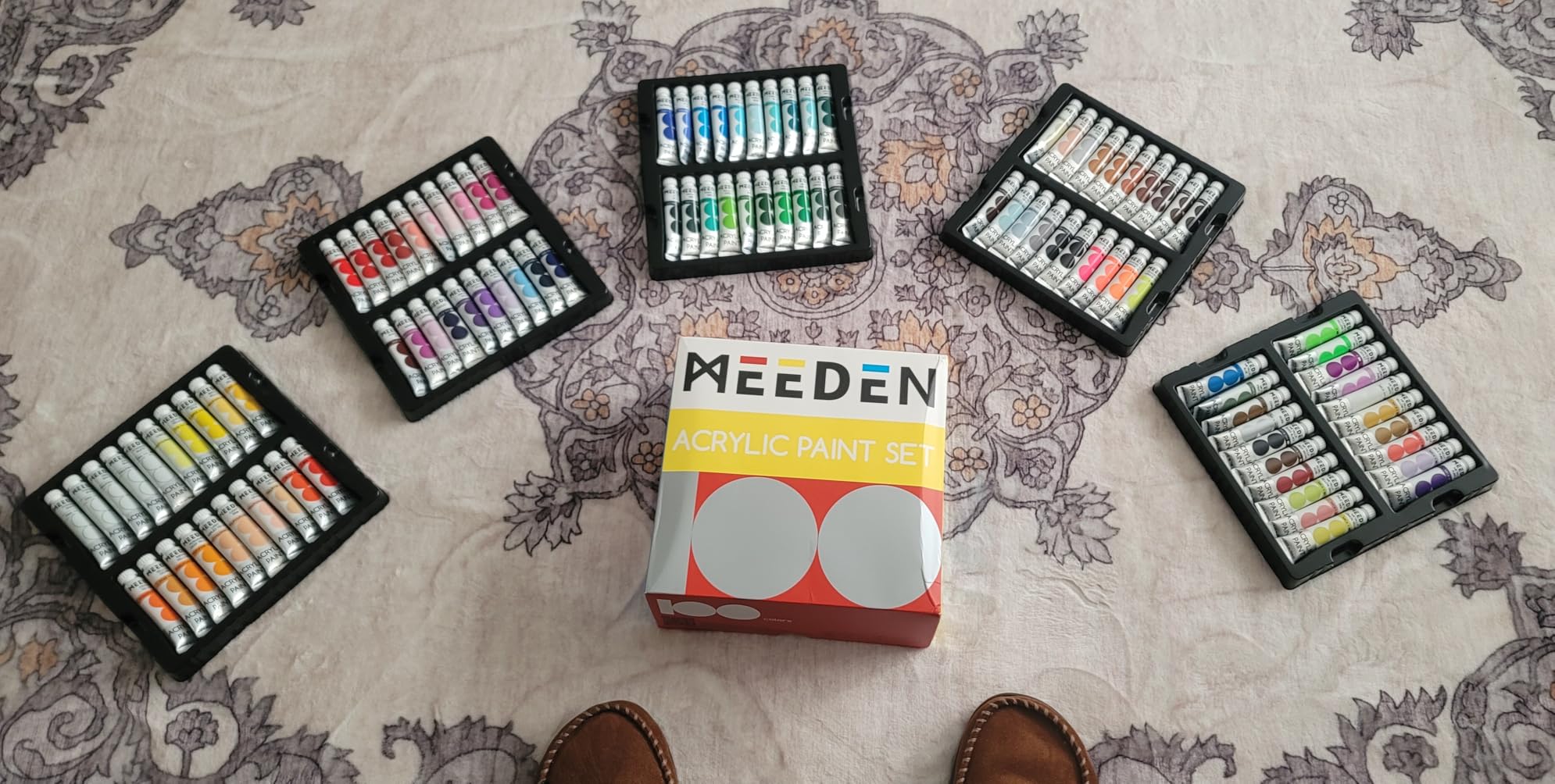MEEDEN Heavy Body Acrylic Paint Sets, 100 Colors Art Paint Tubes for Canvas Wood Fabric Painting customer photo 1