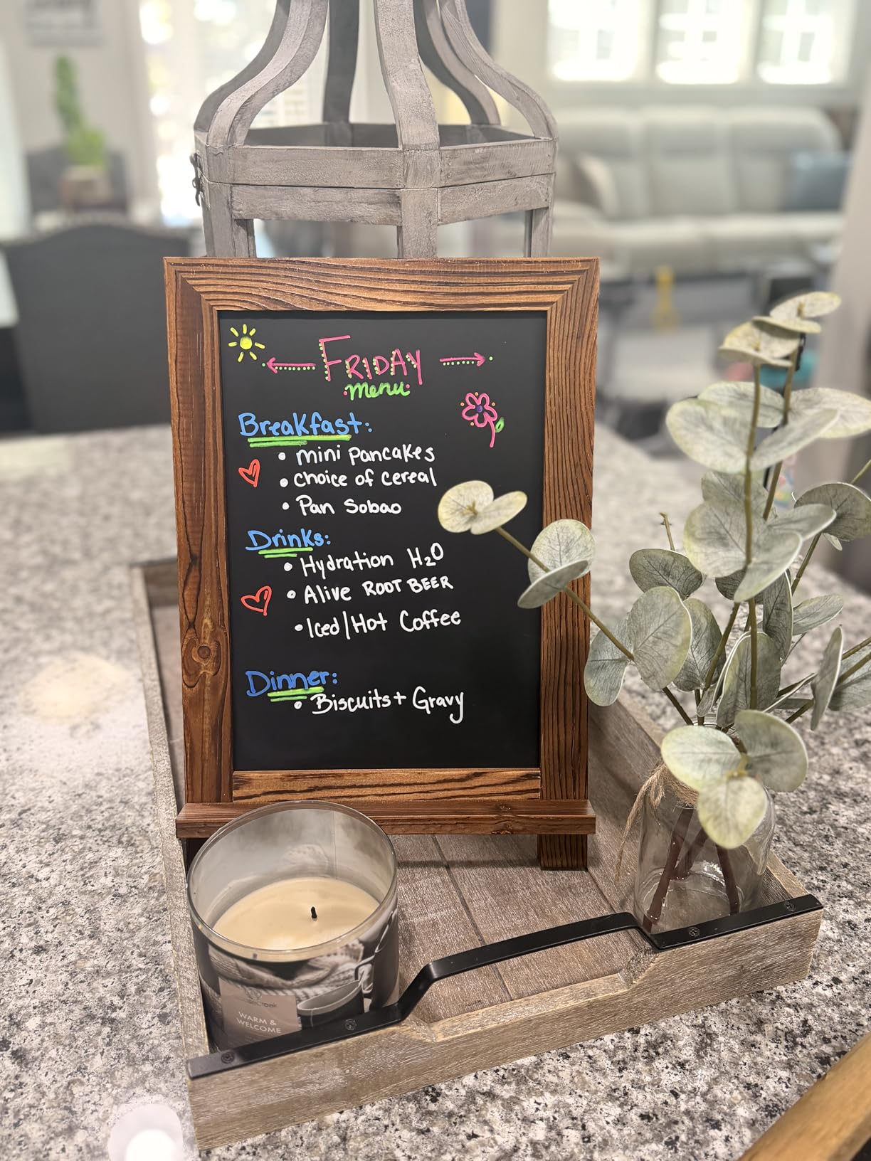 Better Office Products Framed Tabletop Chalkboard Sign, 9.5