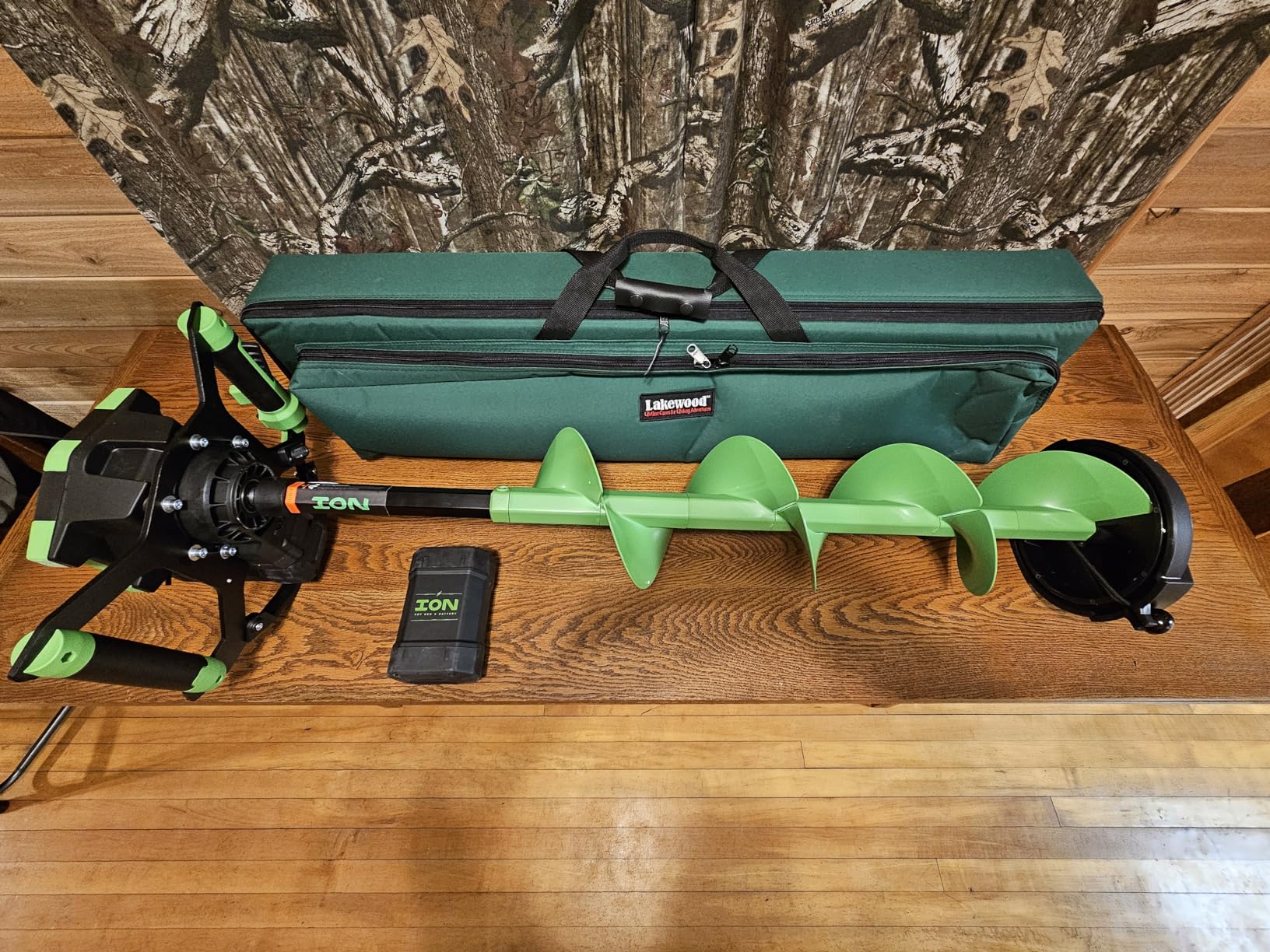 ION Alpha Plus Electric Ice Fishing Auger, Two Batteries Included, Gen 3, 40V Lithium-ion, Composite, Green customer photo 1