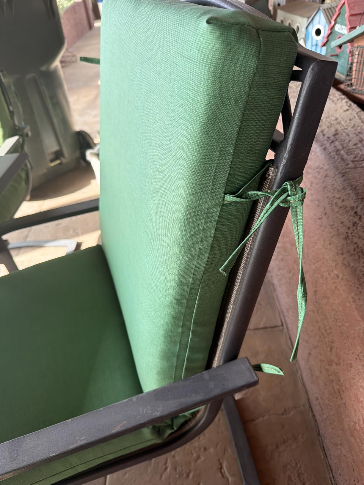 Arden Outdoor Patio Dining Chair Cushion, 20x44, Rain-Proof Seat Pad, Fade-Resistant Outdoor Cushion Salome Tropical customer photo 2