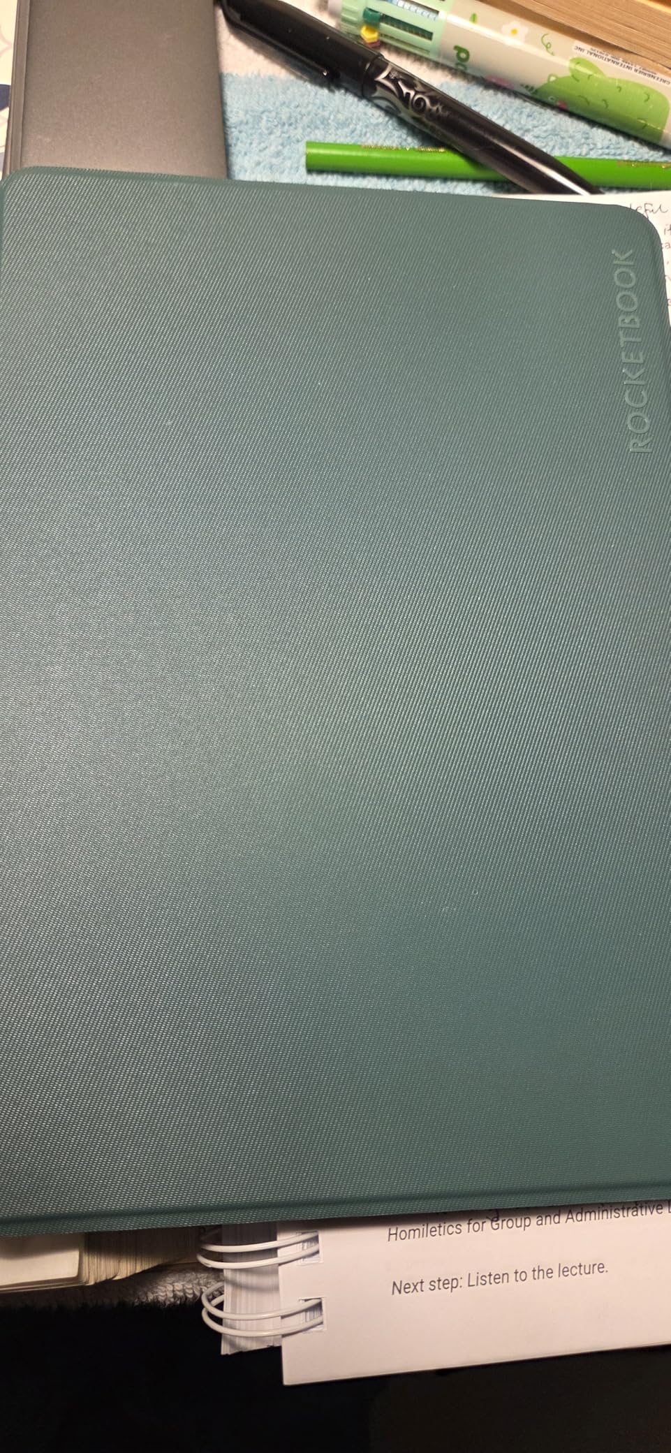 Rocketbook Pro Smart Reusable Notebook, Lined & Dotted Interchangeable Pages, For Work and Business Meetings, Executive 7x9, Blue customer photo 2