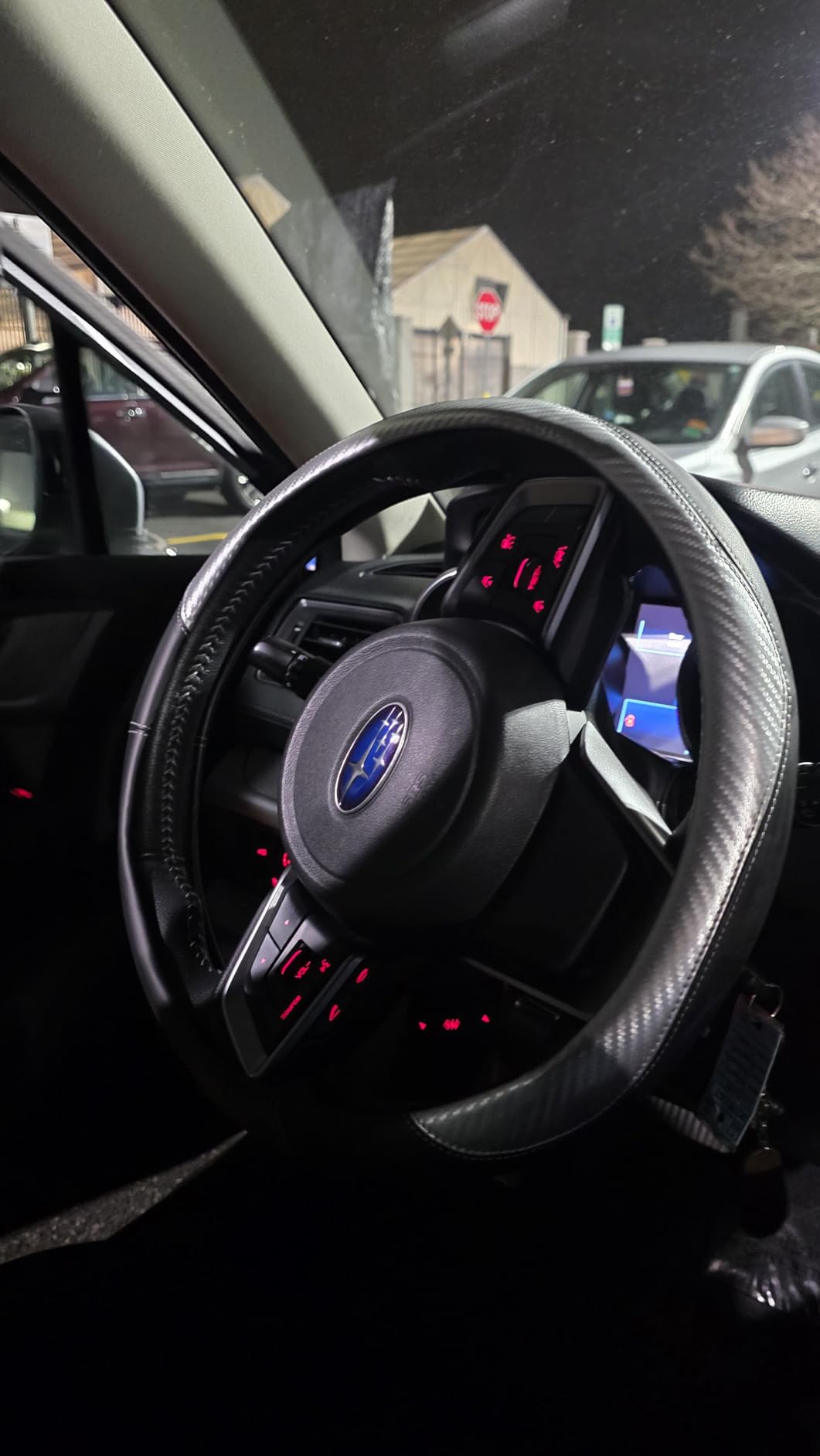 HOTOR Car Steering Wheel Cover - Universal Car Accessory for Diverse Cars, Leather Cover with Anti-Slip Lining, for Steering Wheel with a Diameter of 14.5