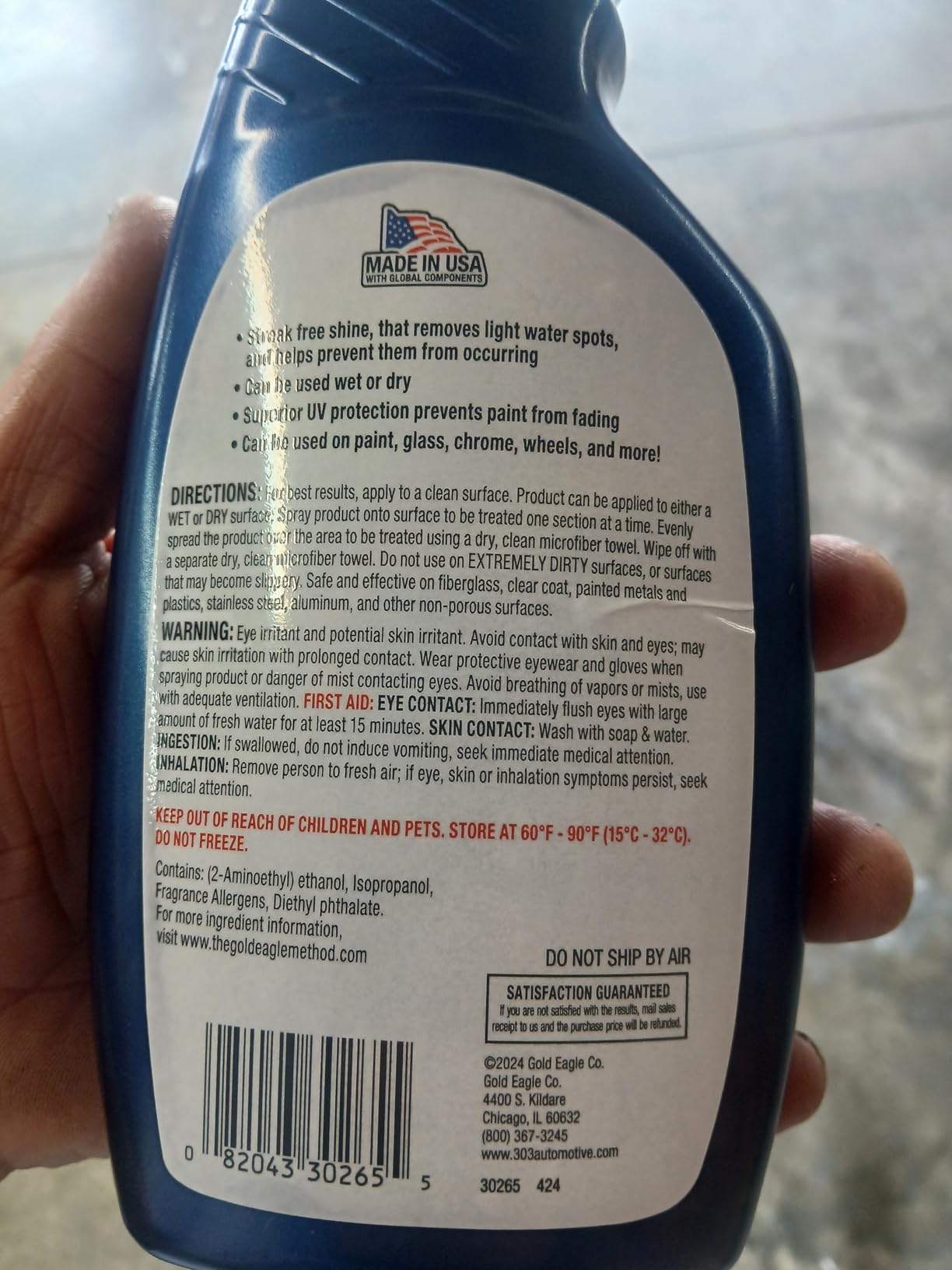 303 Products (30265 Slick Shine Ceramic Detailer - SiO2 and Carnauba Infused Ceramic Coating - Premium Ceramic Detailing Spray - Increases Shine and Gloss - Works on Paint, Glass, and Wheels - 16Oz customer photo 1