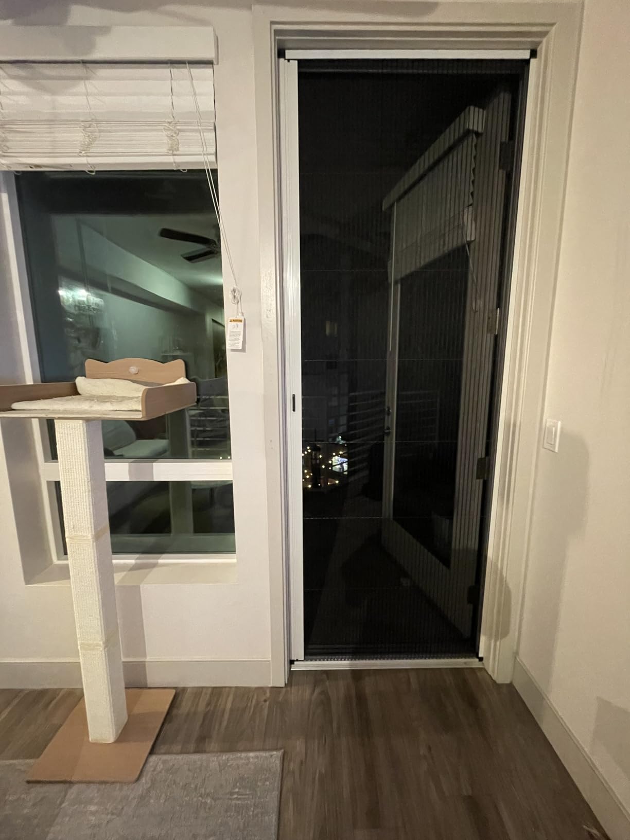 No-Drilling Retractable Screen Door, Folding Sliding Screen Doors with Aluminum Frame for Patio French Front Door Bedroom kitchen, Custom Screen for Single/Double Door, Customize Size customer photo 1