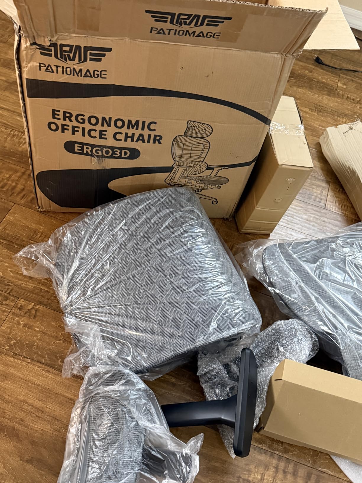 PatioMage Ergonomic Office Chair, Big and Tall Desk Chair with Adjustable Lumbar Support & Seat Depth, High Back Computer Chair, Swivel Mesh Chairs with Wheels for Home Office, Black customer photo 1