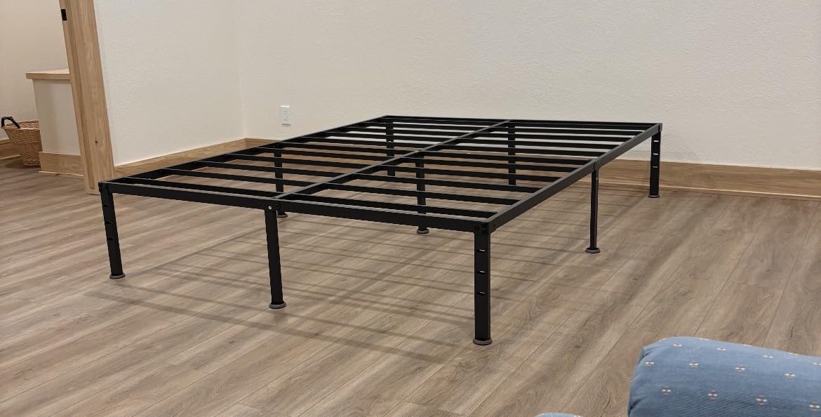 Hafenpo 14 Inch Queen Bed Frame - Sturdy Metal Platform Queen Size, No Box Spring Needed, Heavy Duty, Easy Assembly, Strong Bearing Capacity, Under Bed Storage, Black customer photo 1