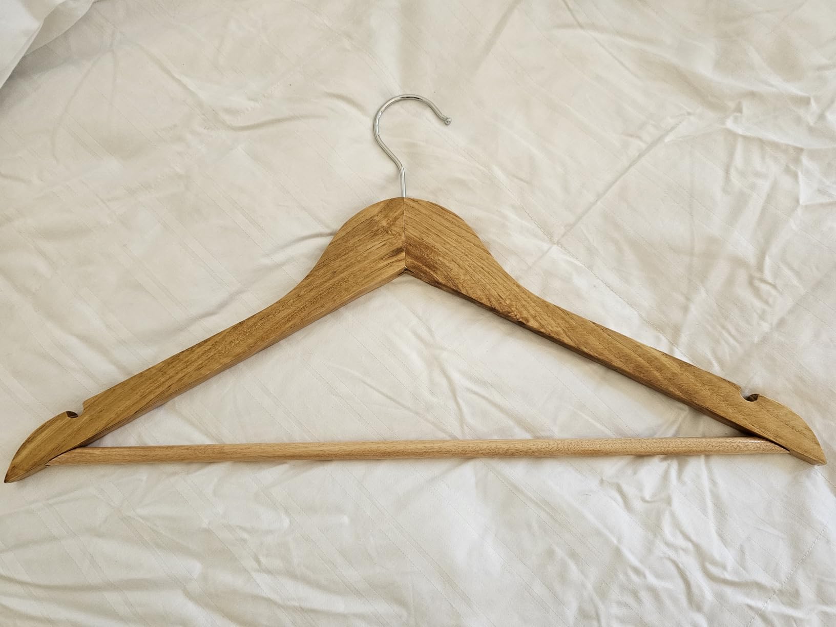 Utopia Home Premium Wooden Hangers 30 Pack - Heavy Duty & Durable Coat Hanger - Wood Hanger with 360-Degree Rotatable Hook - Clothes Hangers with Non-Slip Shoulder Notches For Shirts & Coats (Natural) customer photo 2