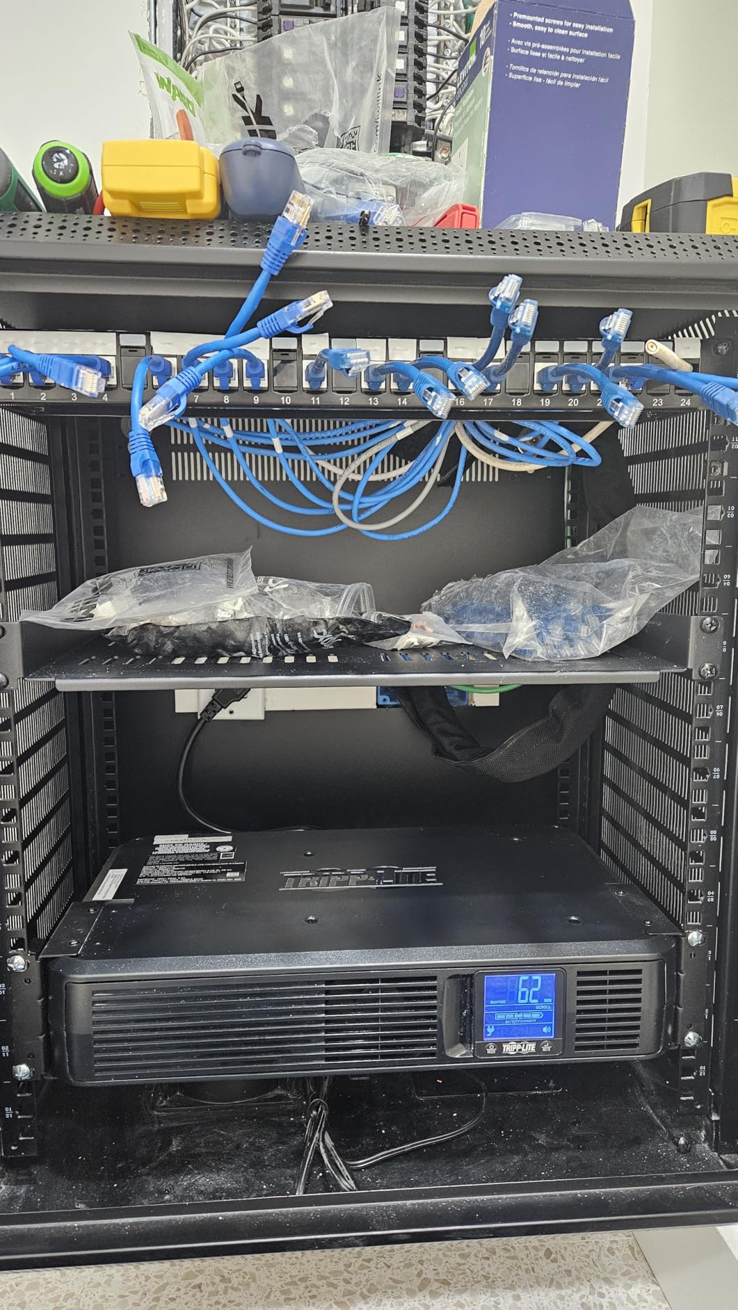 Tecmojo 12U Wall Mount Server Cabinet IT Network Rack Enclosure Lockable Door and Side Panels Black, Cooling Fan, Glass Door, 17.7inch Depth, for 19