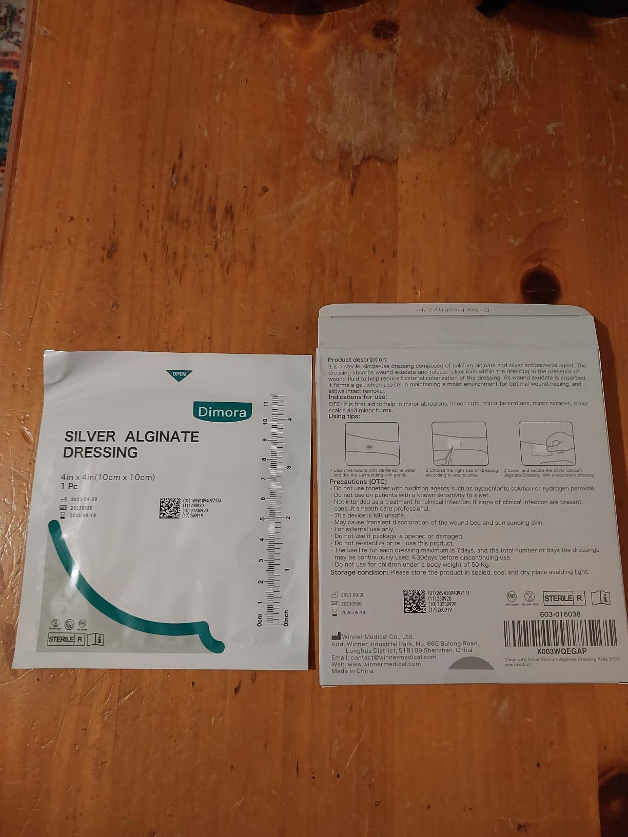 Dimora Upgrade 10 Packs Silver Antibacterial Alginate Wound Dressing Pads, Non-Stick Sterile Gauze, Highly Absorbent & Comfortable, 4'' x 4'' Patches customer photo 1