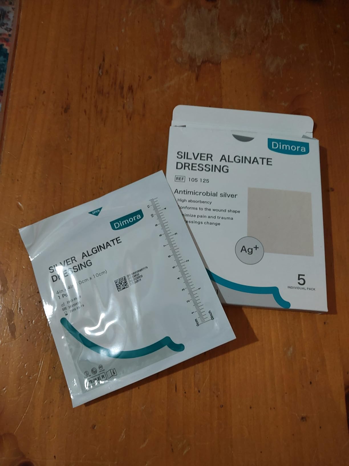 Dimora Upgrade 10 Packs Silver Antibacterial Alginate Wound Dressing Pads, Non-Stick Sterile Gauze, Highly Absorbent & Comfortable, 4'' x 4'' Patches customer photo 2