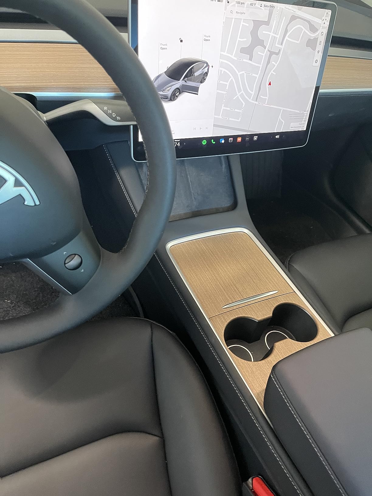 Real Wood Made for Tesla Model 3 Model Y Accessories Center Console Cover Interior Decoration Wrap Kit Tesla Model 3 Model Y 2021-2024 Open Pore customer photo 1