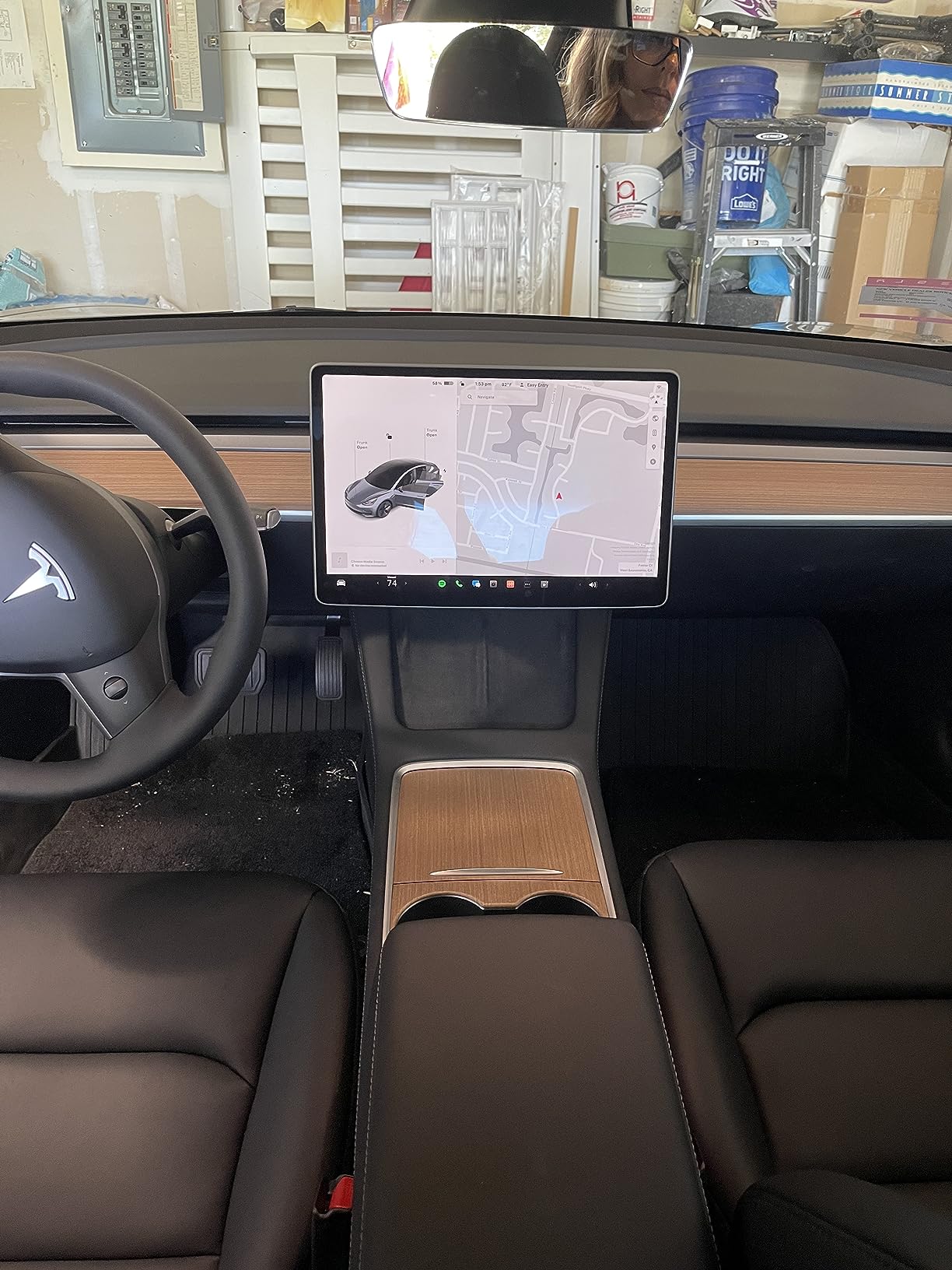 Real Wood Made for Tesla Model 3 Model Y Accessories Center Console Cover Interior Decoration Wrap Kit Tesla Model 3 Model Y 2021-2024 Open Pore customer photo 2