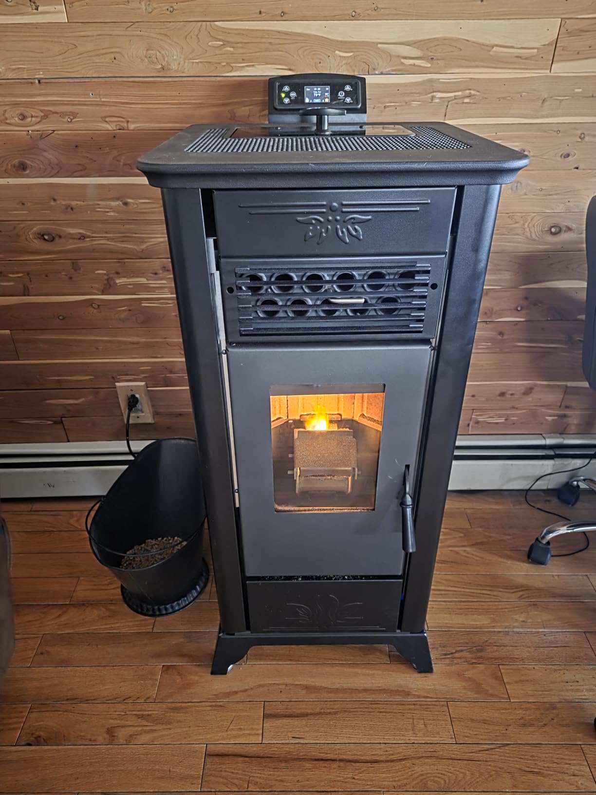 Freedom Stove PS21 Pellet Stove - Red | 24V Battery Backup Ready, Wi-Fi Enabled Controls, Stacked Tube Heat Exchanger, Smart Display & Remote, Custom Panels, DIY Friendly, 5-Year Warranty customer photo 1
