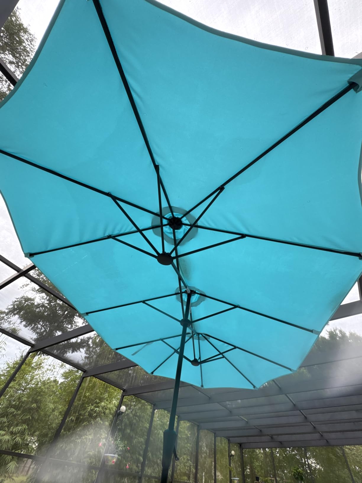 SUPERJARE 13FT Outdoor Patio Umbrella with Base Included, Double Sided Pool Umbrellas with Fade Resistant Canopy, Large Table Umbrella for Deck, Market, Backyard - Beige customer photo 1