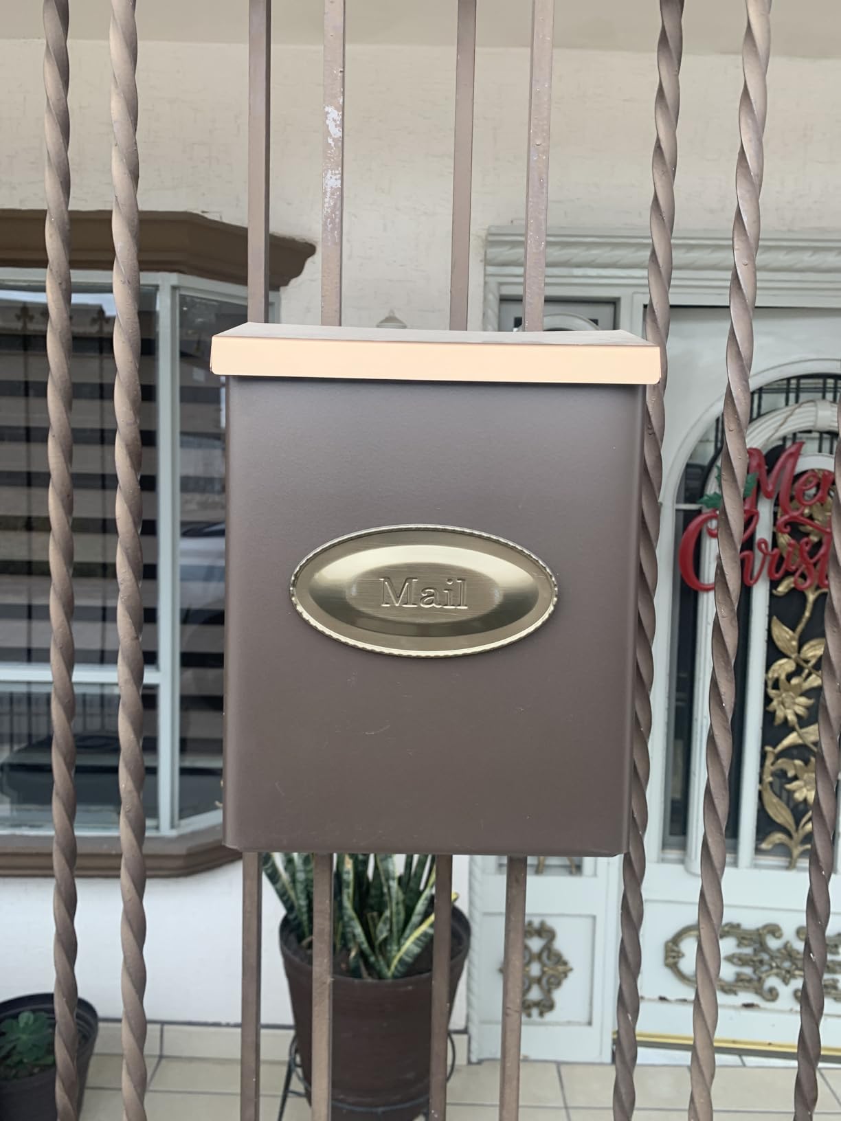Architectural Mailboxes Designer Galvanized Steel Wall-Mount Mailbox, DVKPBZ0AM, Venetian Bronze, Medium customer photo 1