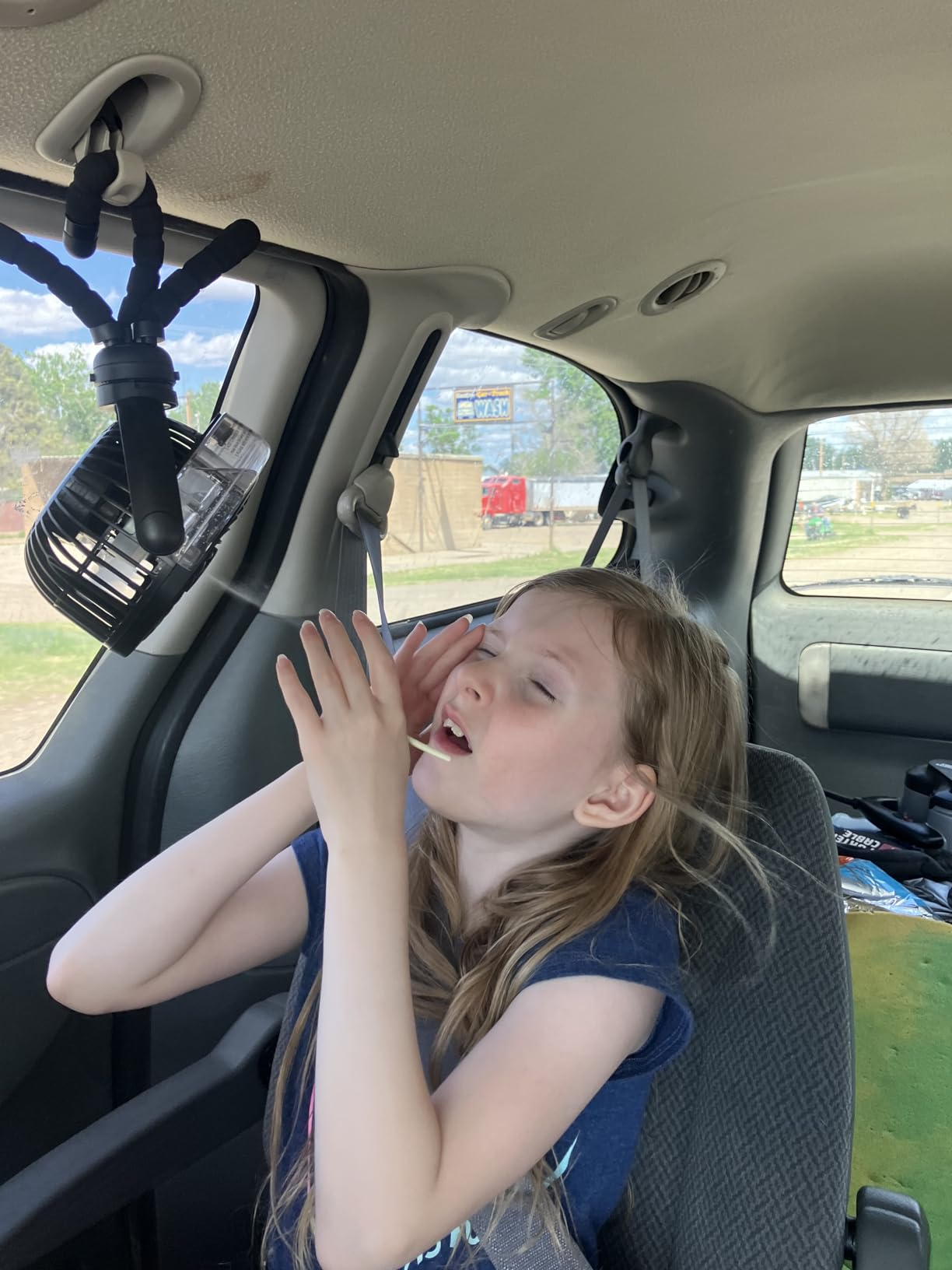 Misting Stroller Fan, 6000mAh Battery Operated Portable Fan with Light & 360 Degree Pivoting, Personal Fans with Flexible Tripod for Baby, Office, Travel,Treadmill,Outdoors customer photo 2