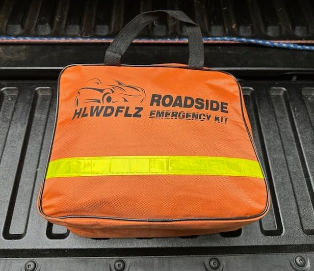 Car Emergency Kit with Portable Air Compressor - Roadside Assistance Emergency Kit with Jumper Cables, First Aid Kit, Auto Tool Set, Winter Safety Kit for Women, Men, Teen (Orange) customer photo 1