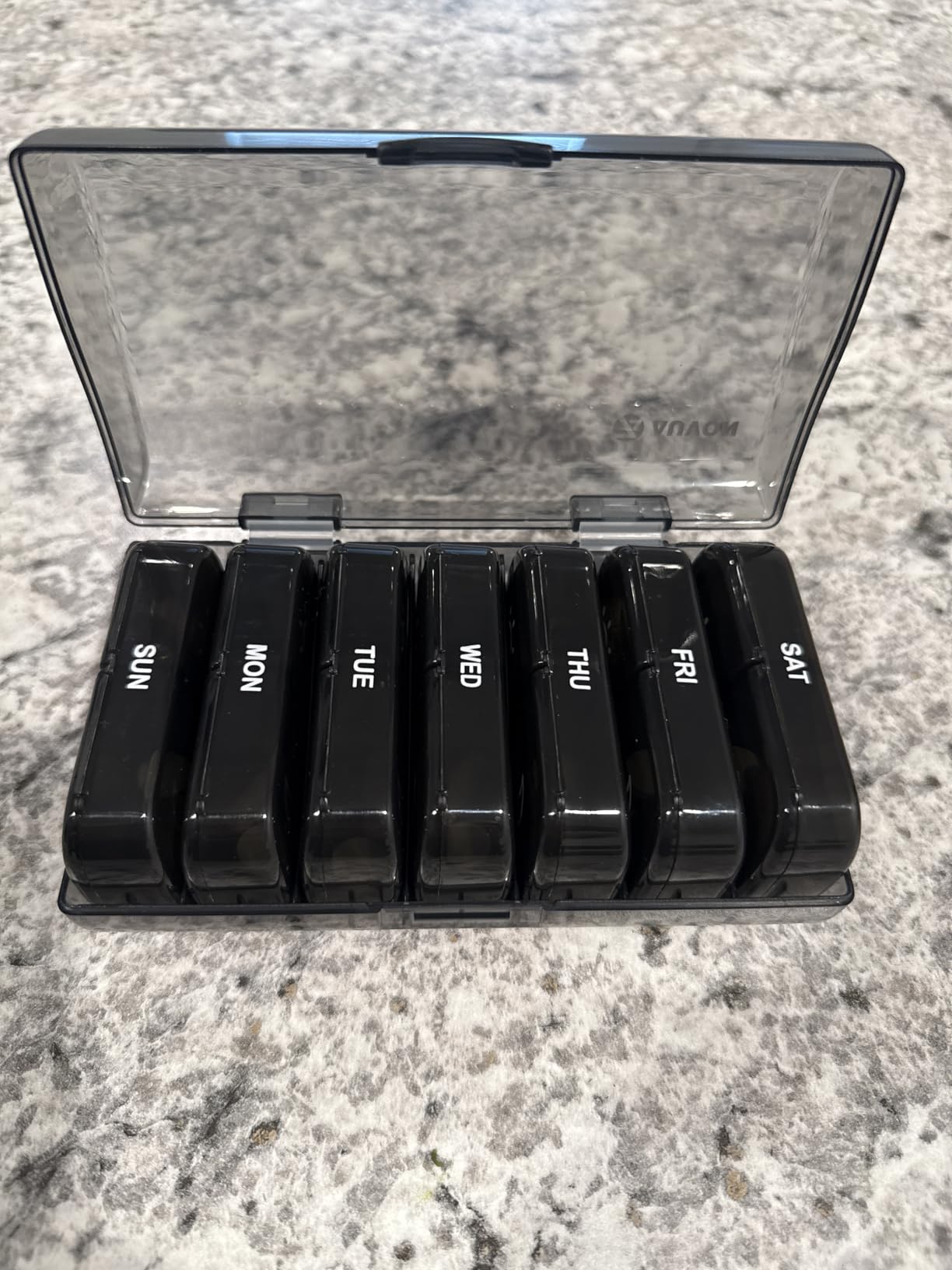 AUVON XL Weekly Pill Organizer 2 Times a Day, Pill Box 7 Day with One-Side Large Openings for Easy to Use, Black Privacy Protection AM PM Pill Case for Medication, Vitamins, Fish Oils, Supplements customer photo 1