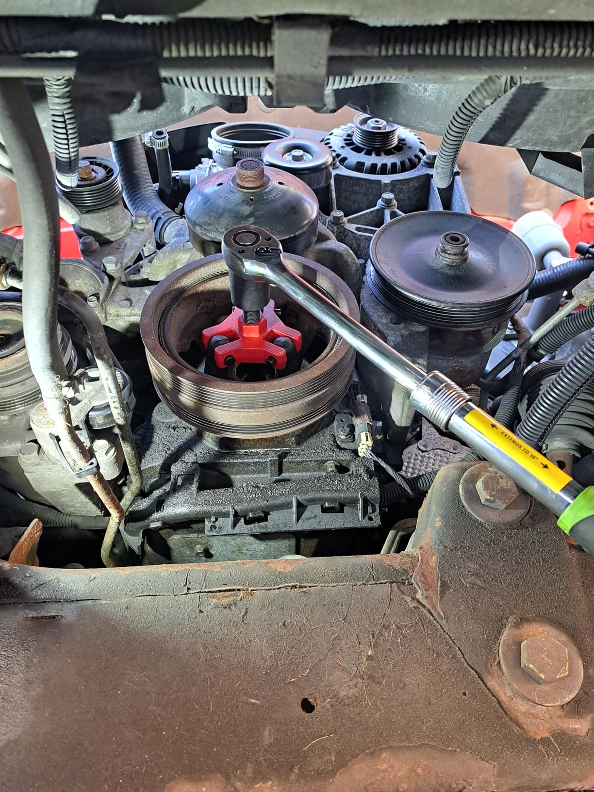 Harmonic Balancer Pulley Puller Set Adjustable 3-Jaw Puller Tool for Removing Harmonic Damper and Balancers Compatible with Chevy GM Chrysler Cadillac Ford ect customer photo 1