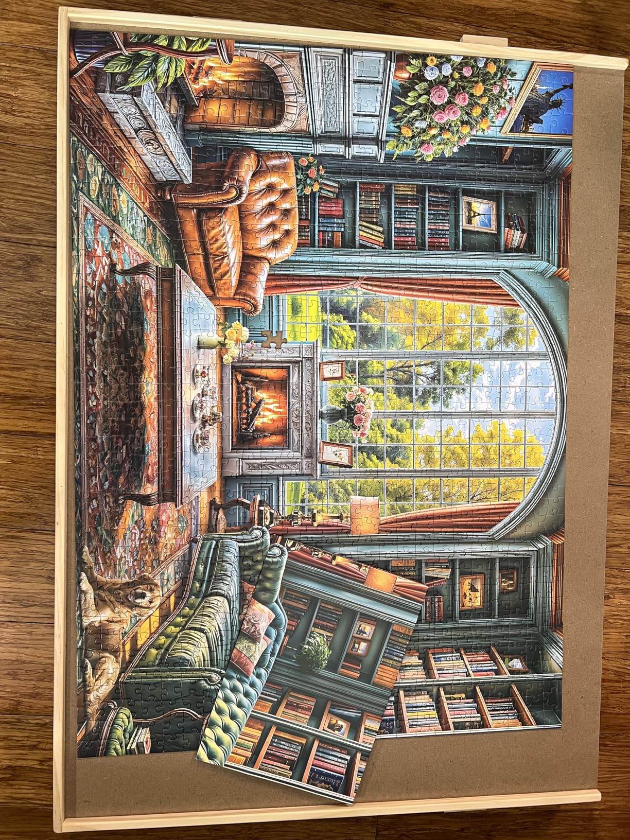 1000 Piece Rotating Puzzle Board with Drawers and Cover - 4 Drawers, Wooden Jigsaw Puzzle Table | 30