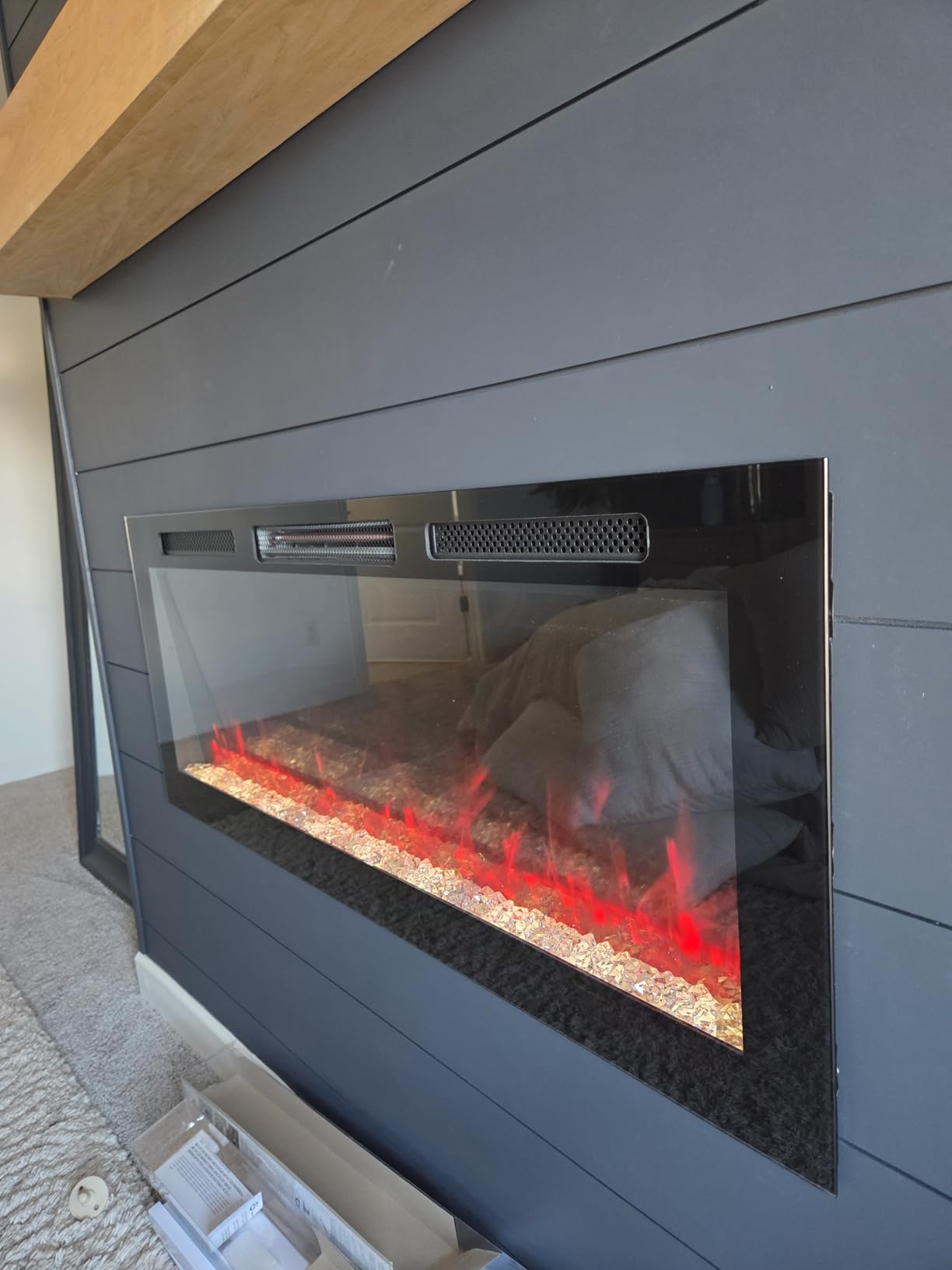 88 Inch WiFi Electric Fireplace Heater, Recessed or Wall Mounted, Ultra‑Slim 5.51